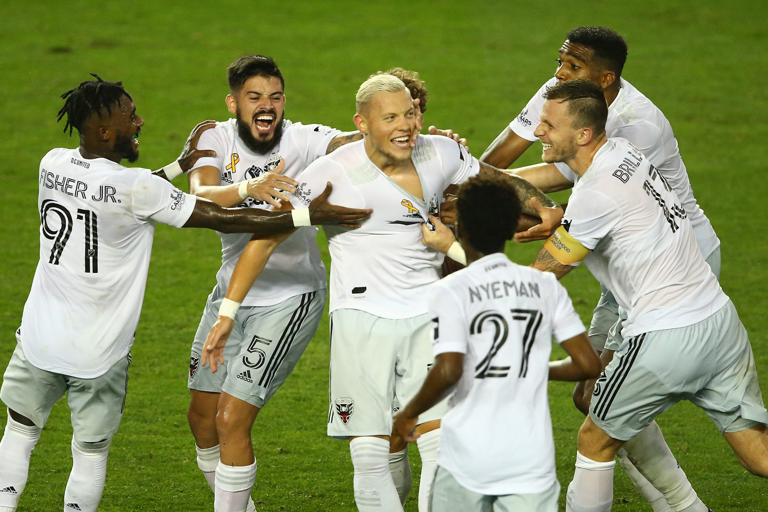 DC United celebrate a goal