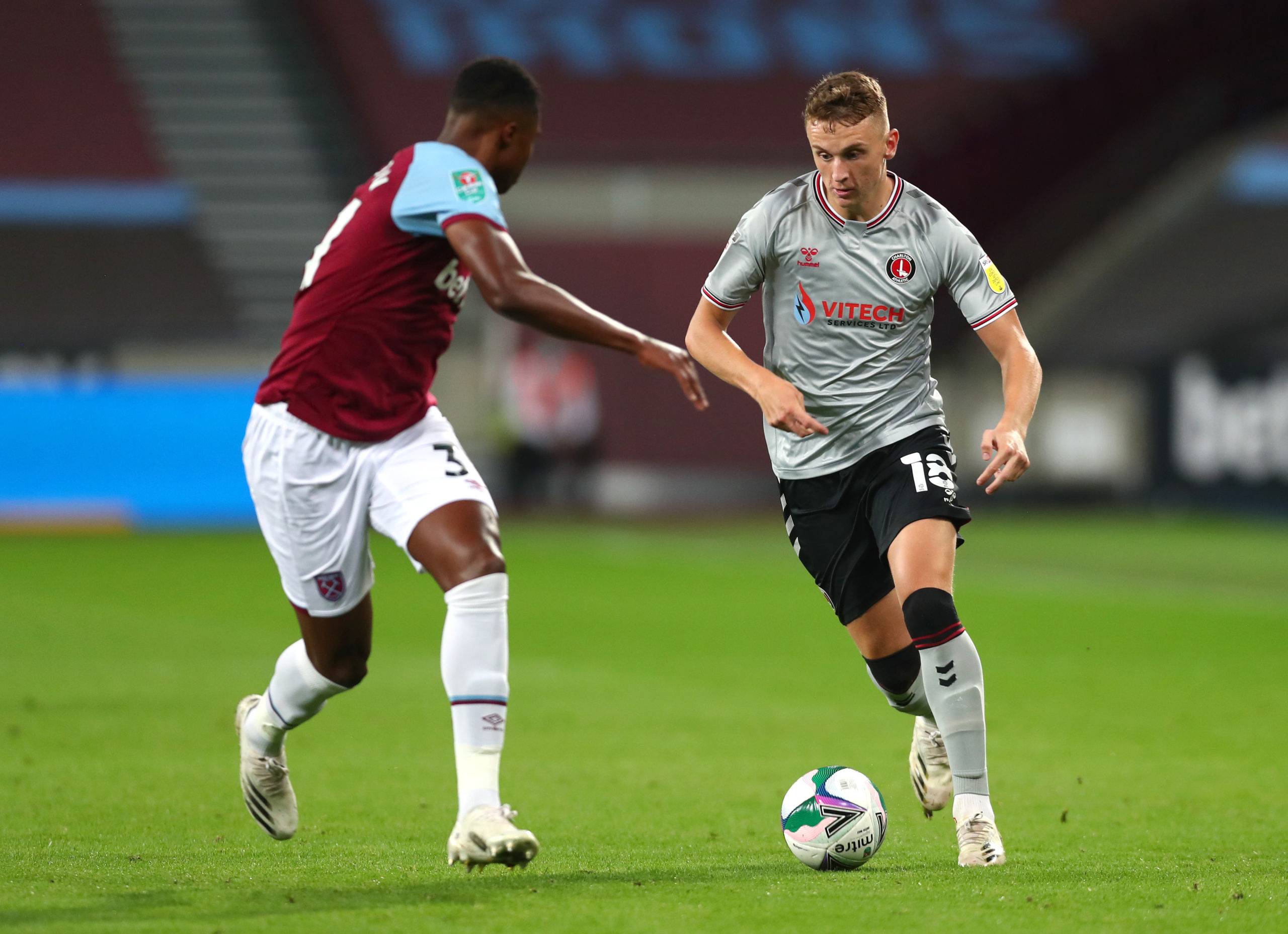 Alfie Doughty in action vs West Ham