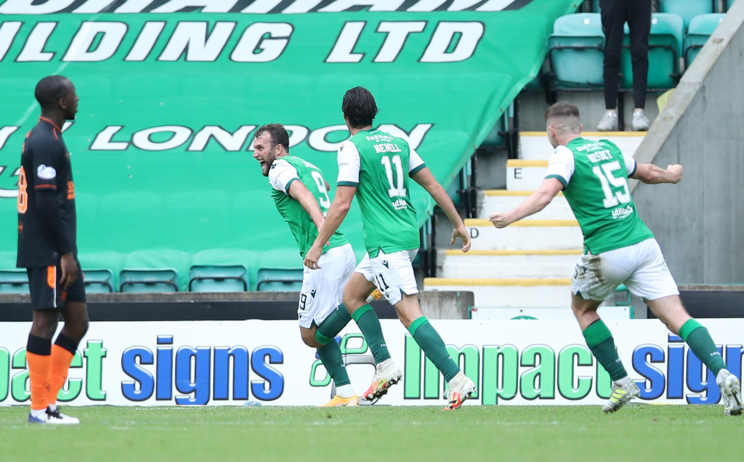 Allan missed Hibs' draw with Rangers