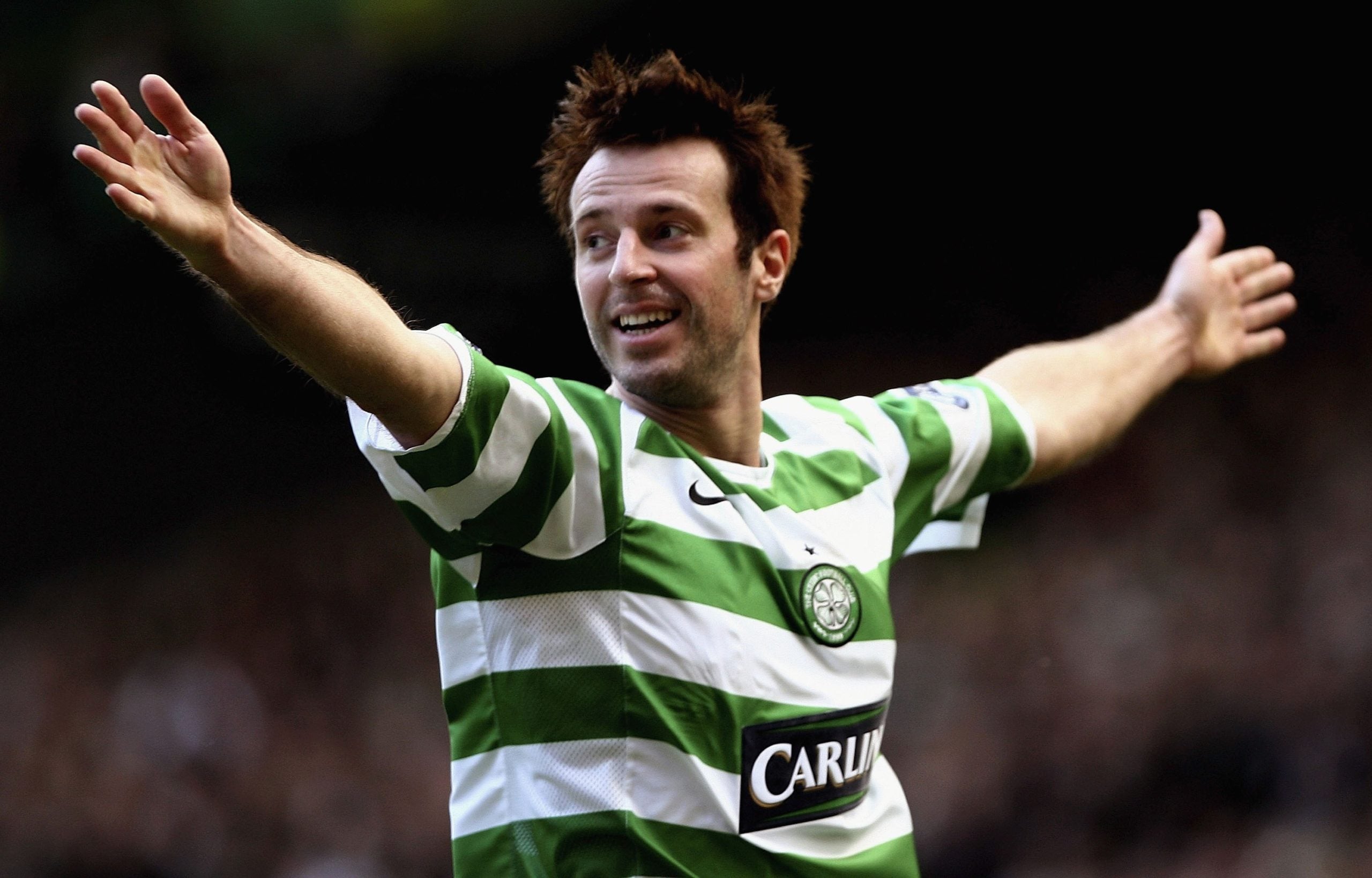 Maciej Zurawski celebrates a Celtic goal
