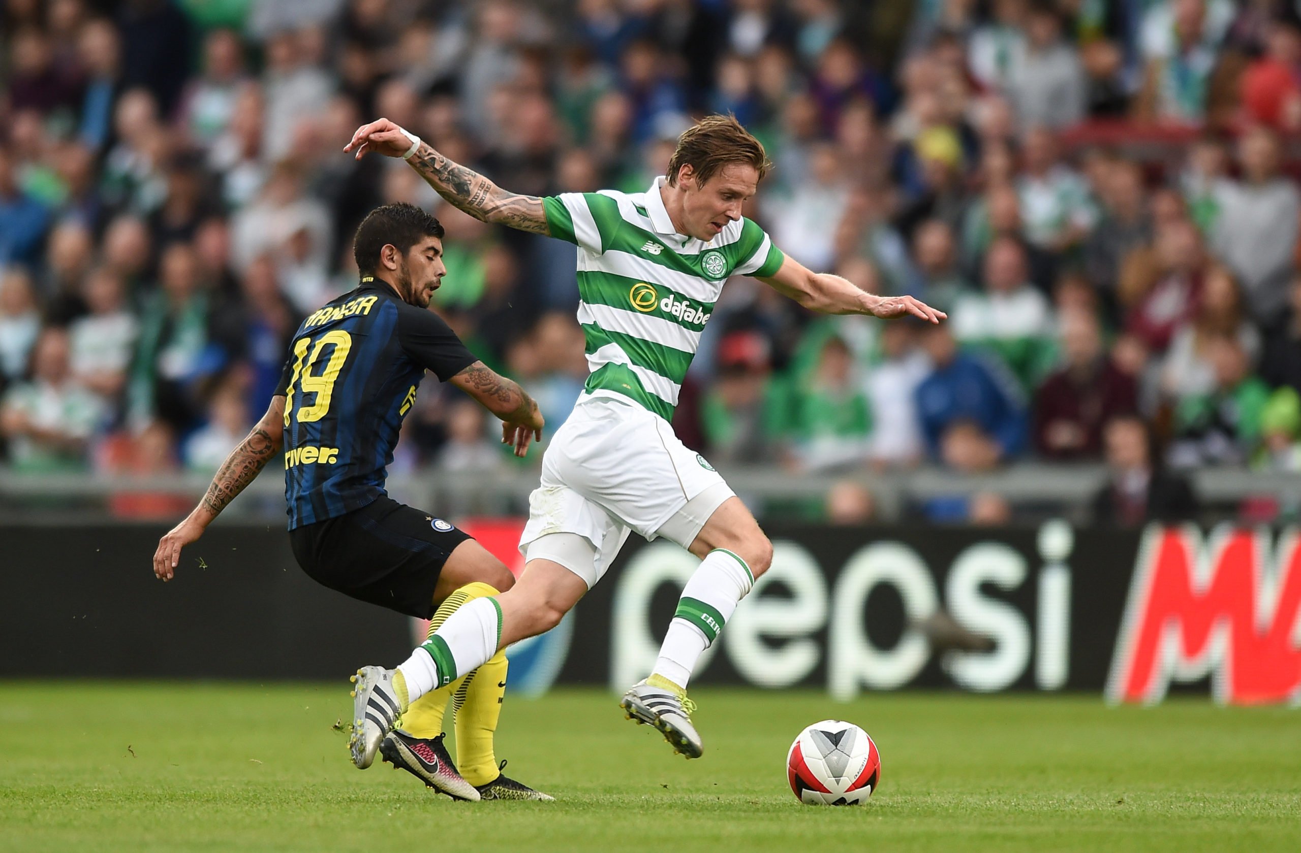 Stefan Johansen in action for Celtic