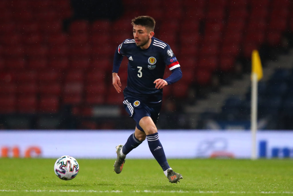 Celtic's Greg Taylor in action for Scotland