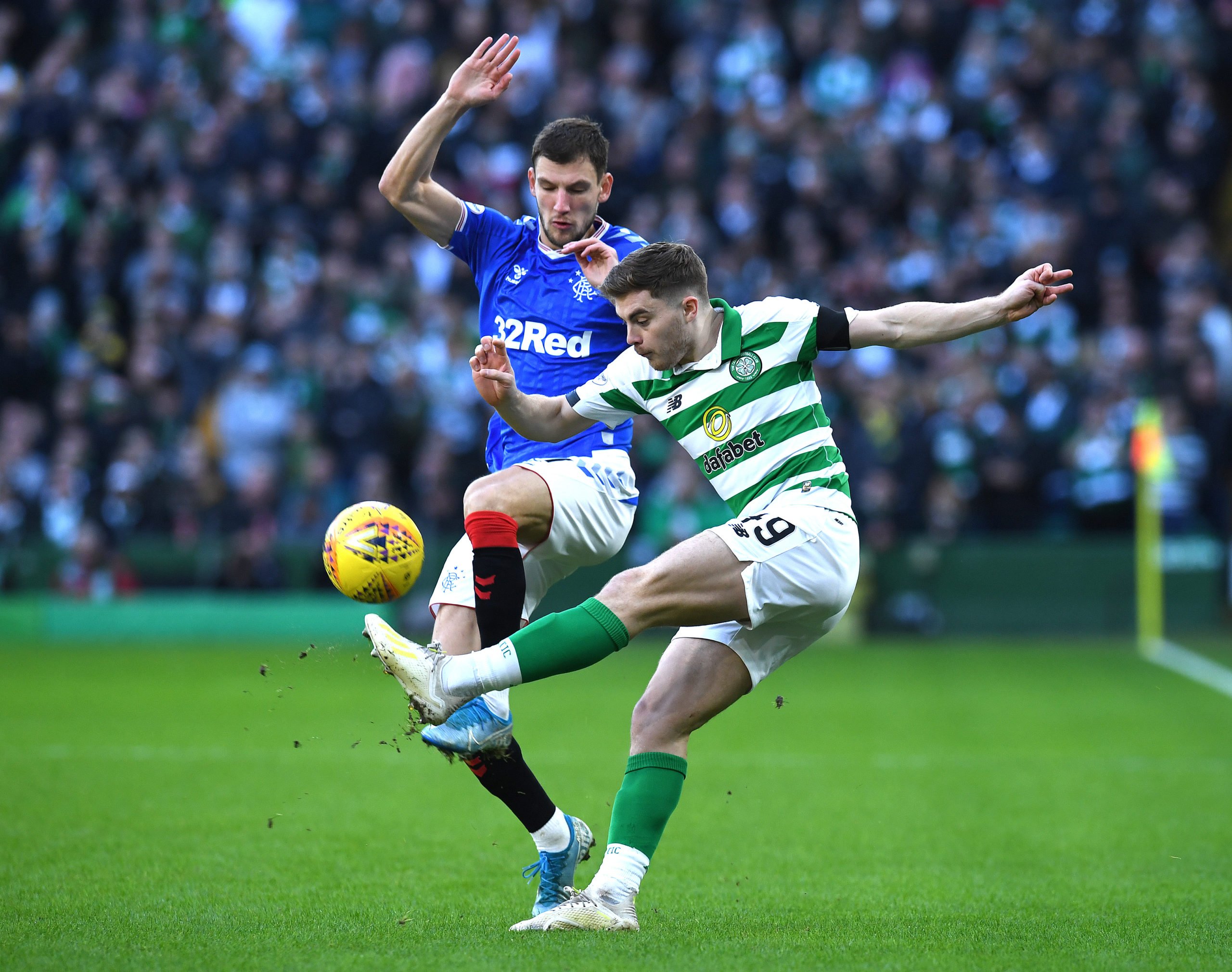 Borna Barisic in action against Celtic
