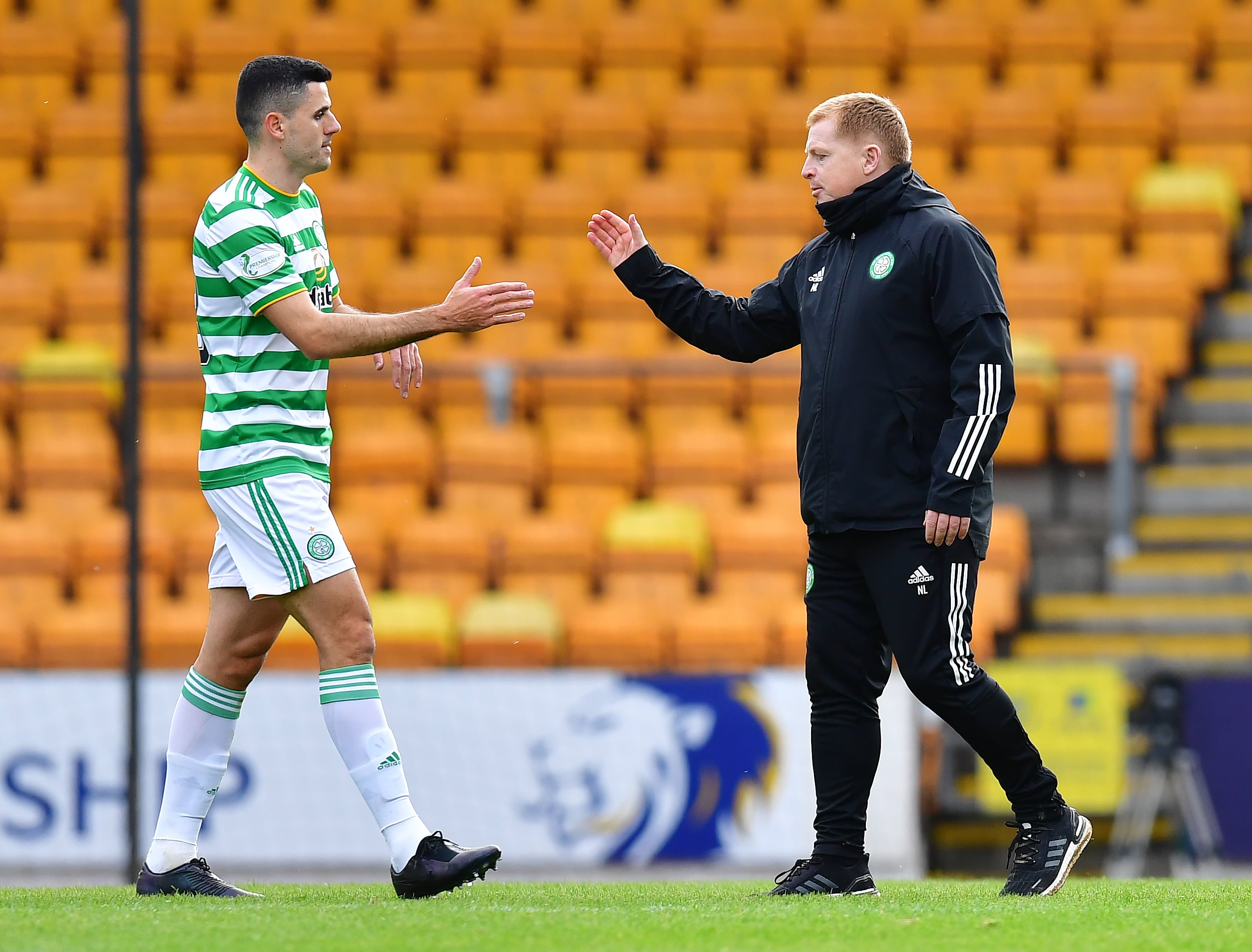 Celtic star Tom Rogic with Neil Lennon