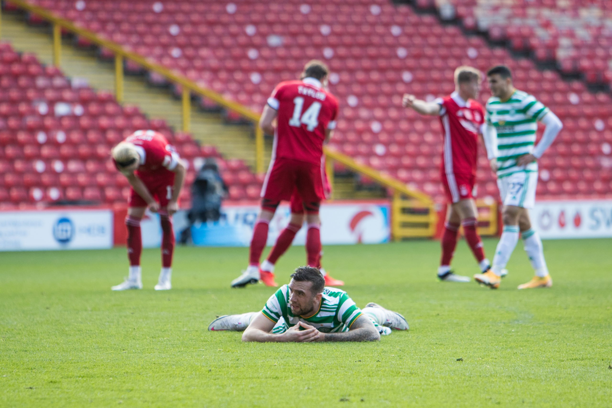 Celtic defender Shane Duffy after conceding vs Aberdeen