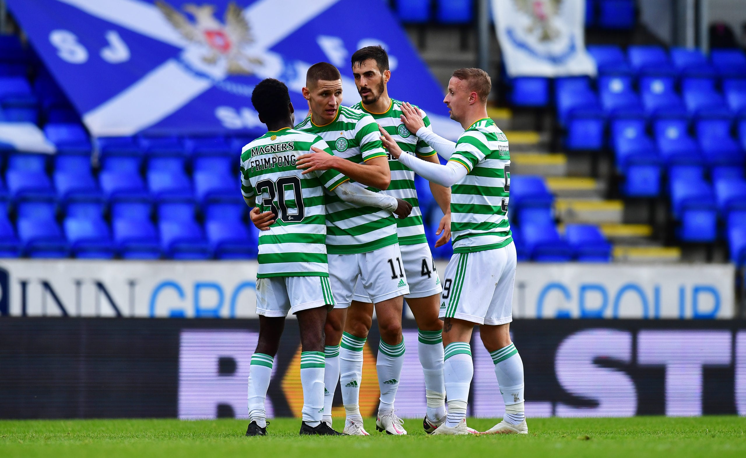Patryk Klimala celebrates his goal vs St Johnstone