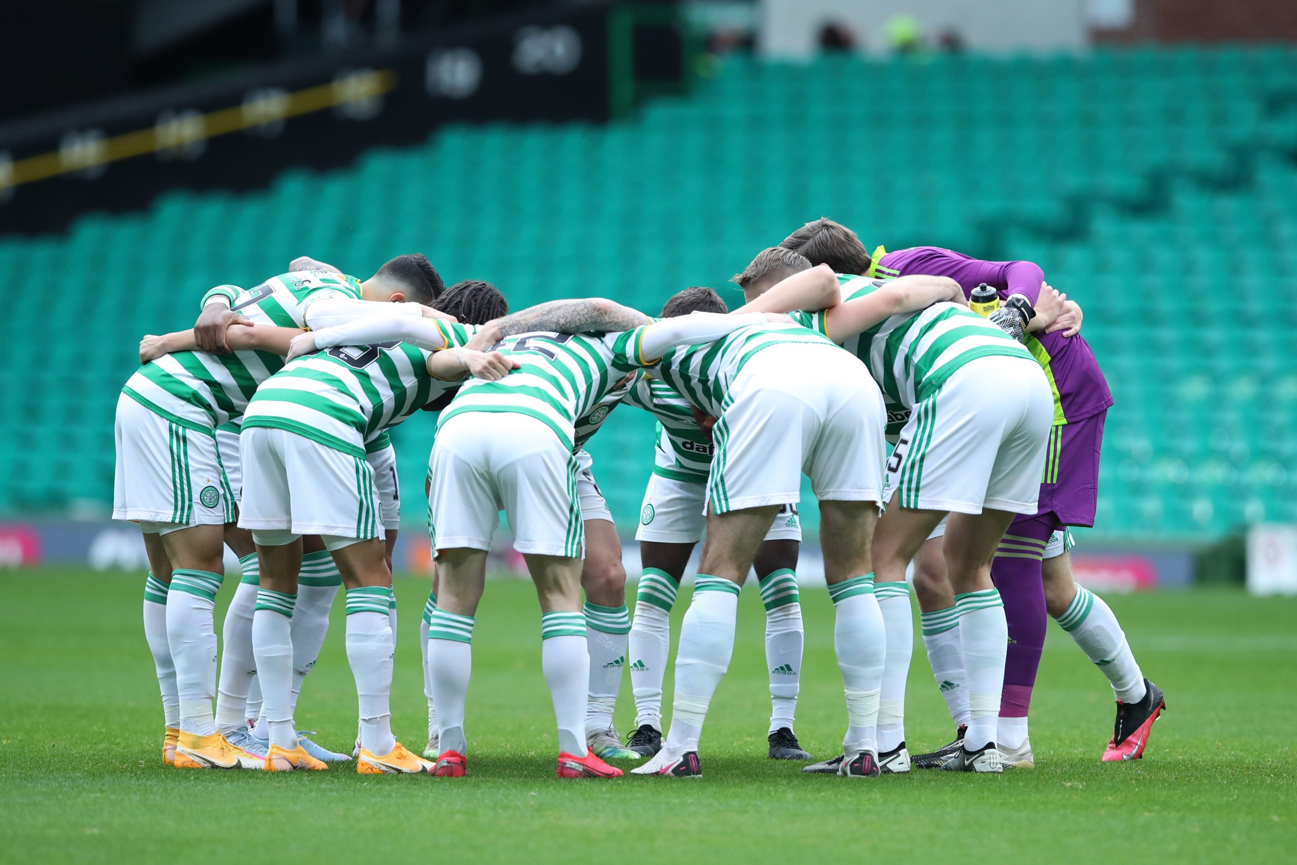 Celtic before the match against Rangers