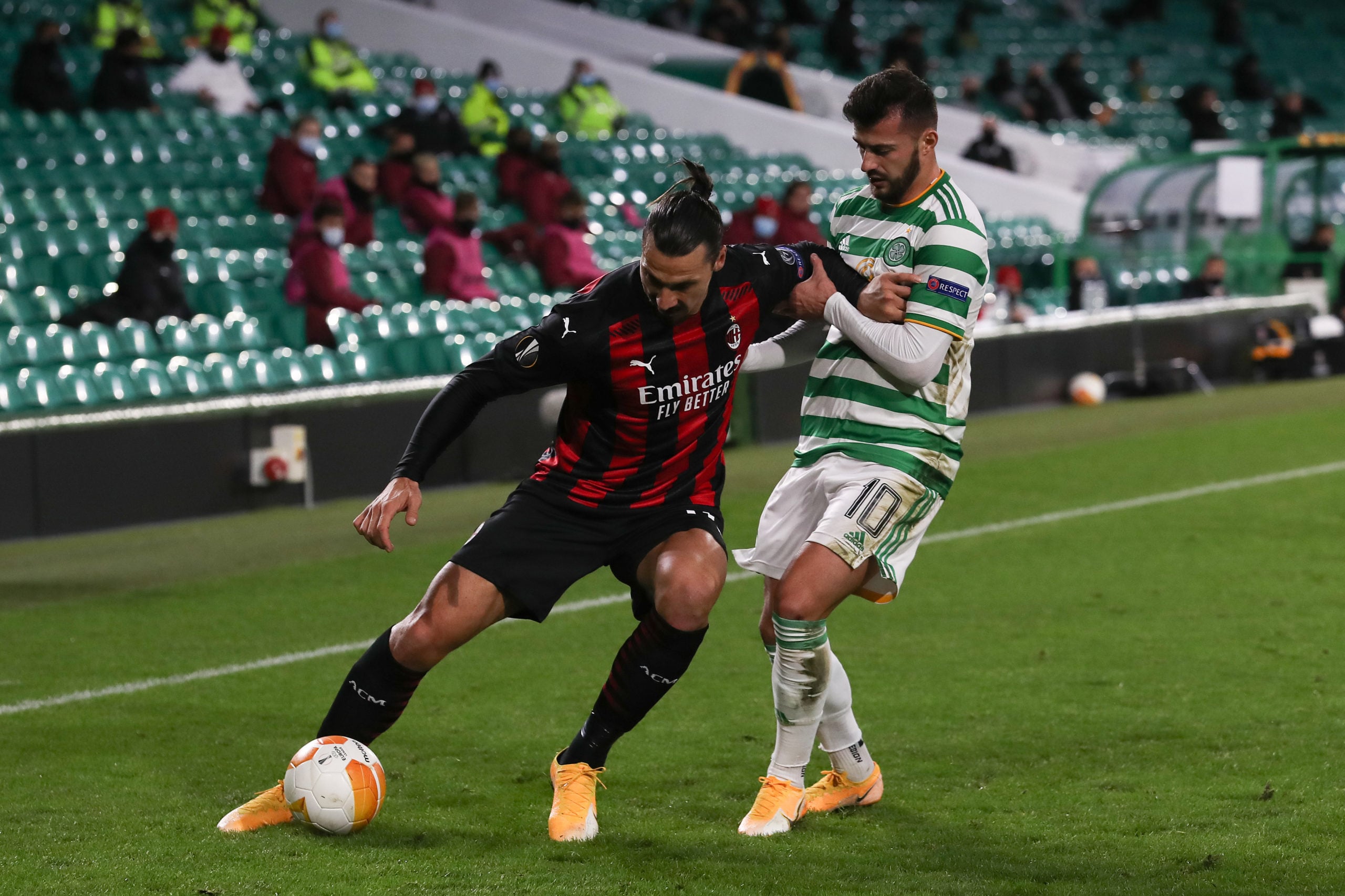 Albian Ajeti battles with Zlatan Ibrahimovic