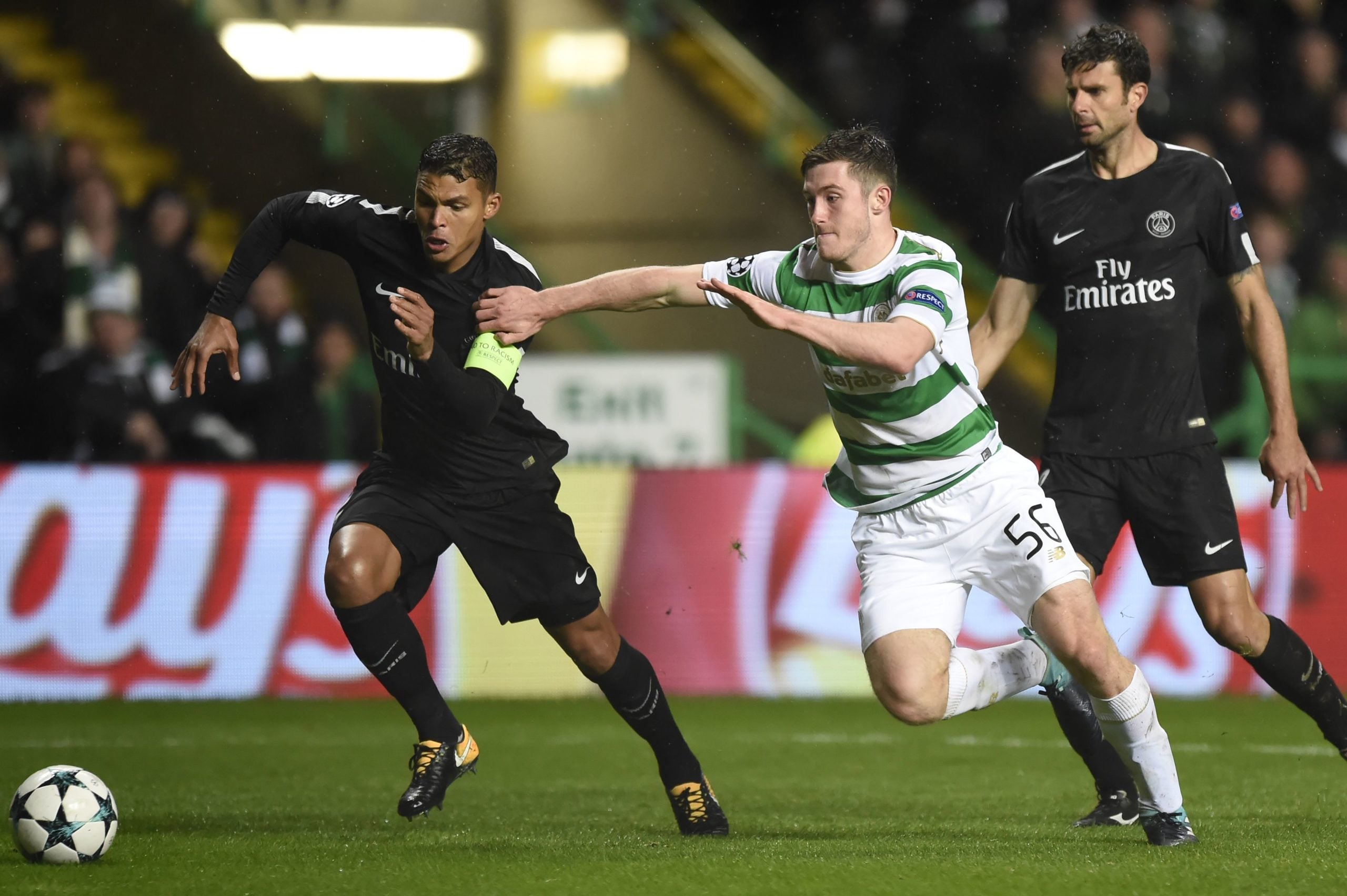 Anthony Ralston in action against PSG