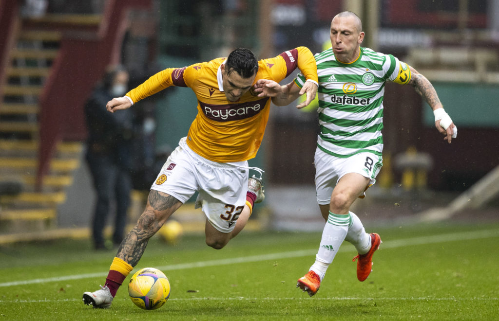 Tony Watt in action for Motherwell against Celtic