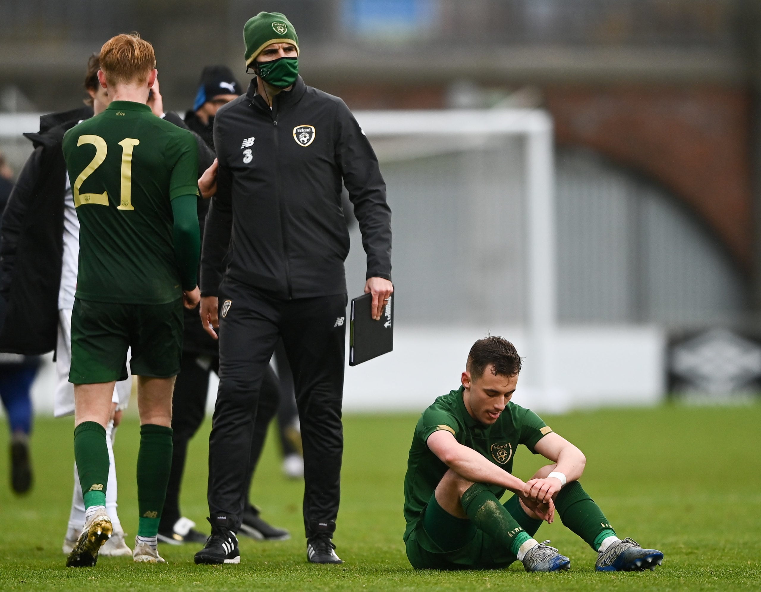 Celtic youngster Lee O'Connor was dejected after Ireland under-21s loss to Iceland