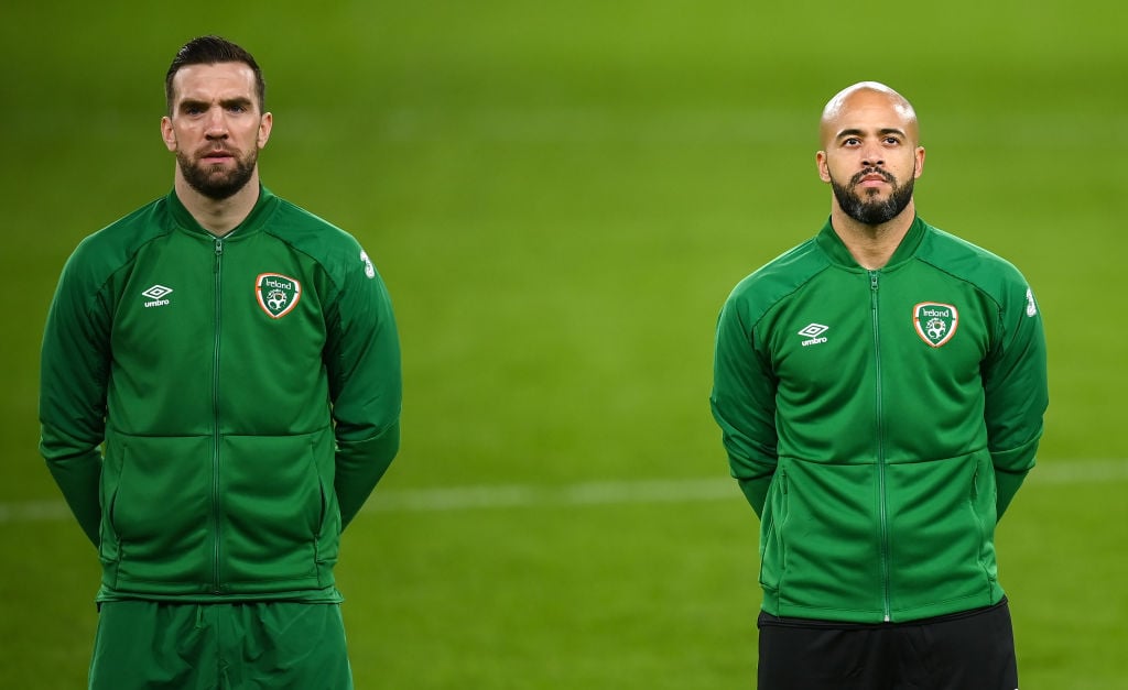 Darren Randolph and Shane Duffy line up for Ireland v Bulgaria