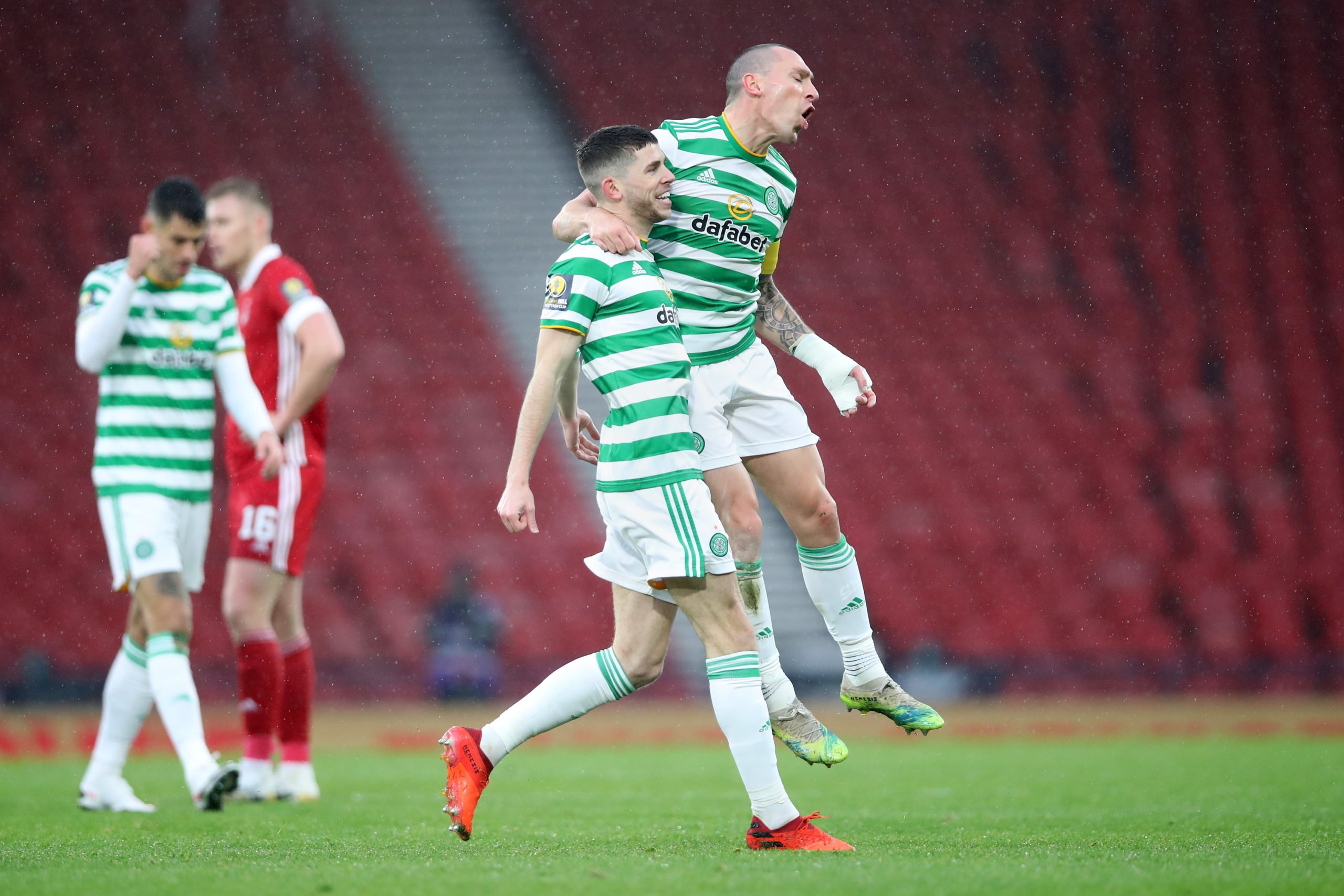 Ryan Christie celebrates for Celtic against Aberdeen