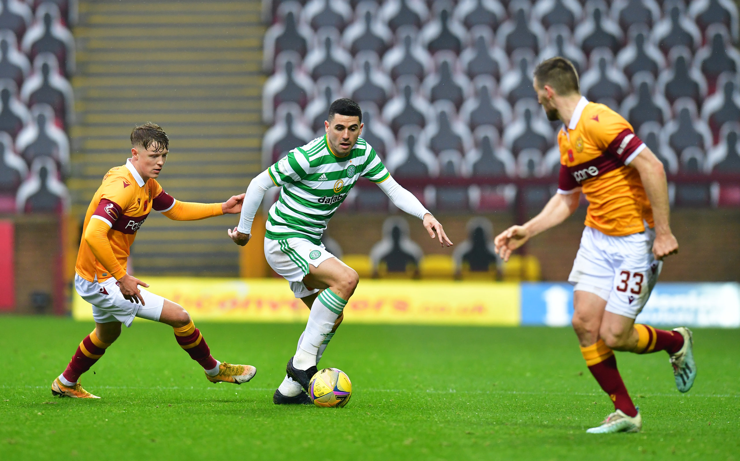 Celtic star Tom Rogic in action vs Motherwell