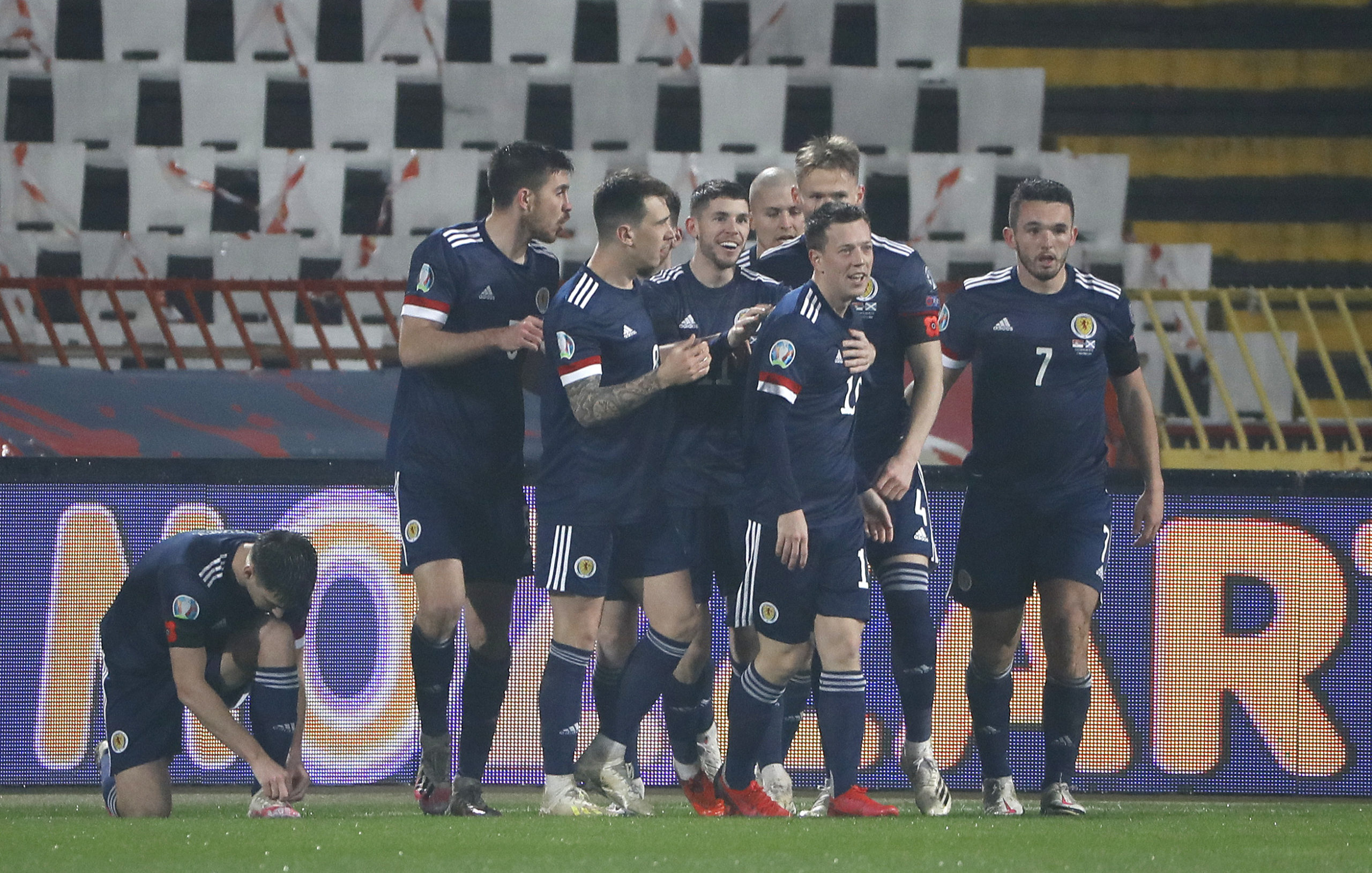 Scotland stars celebrate Ryan Christie's goal