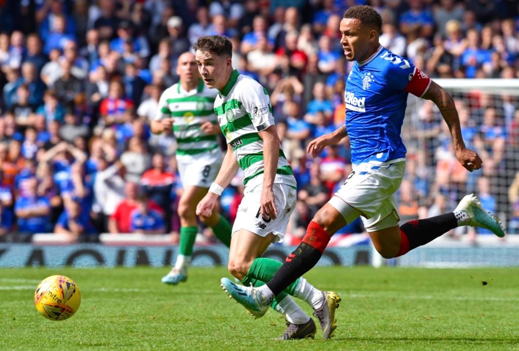 Celtic winger Mikey Johnston getting the better of James Tavernier