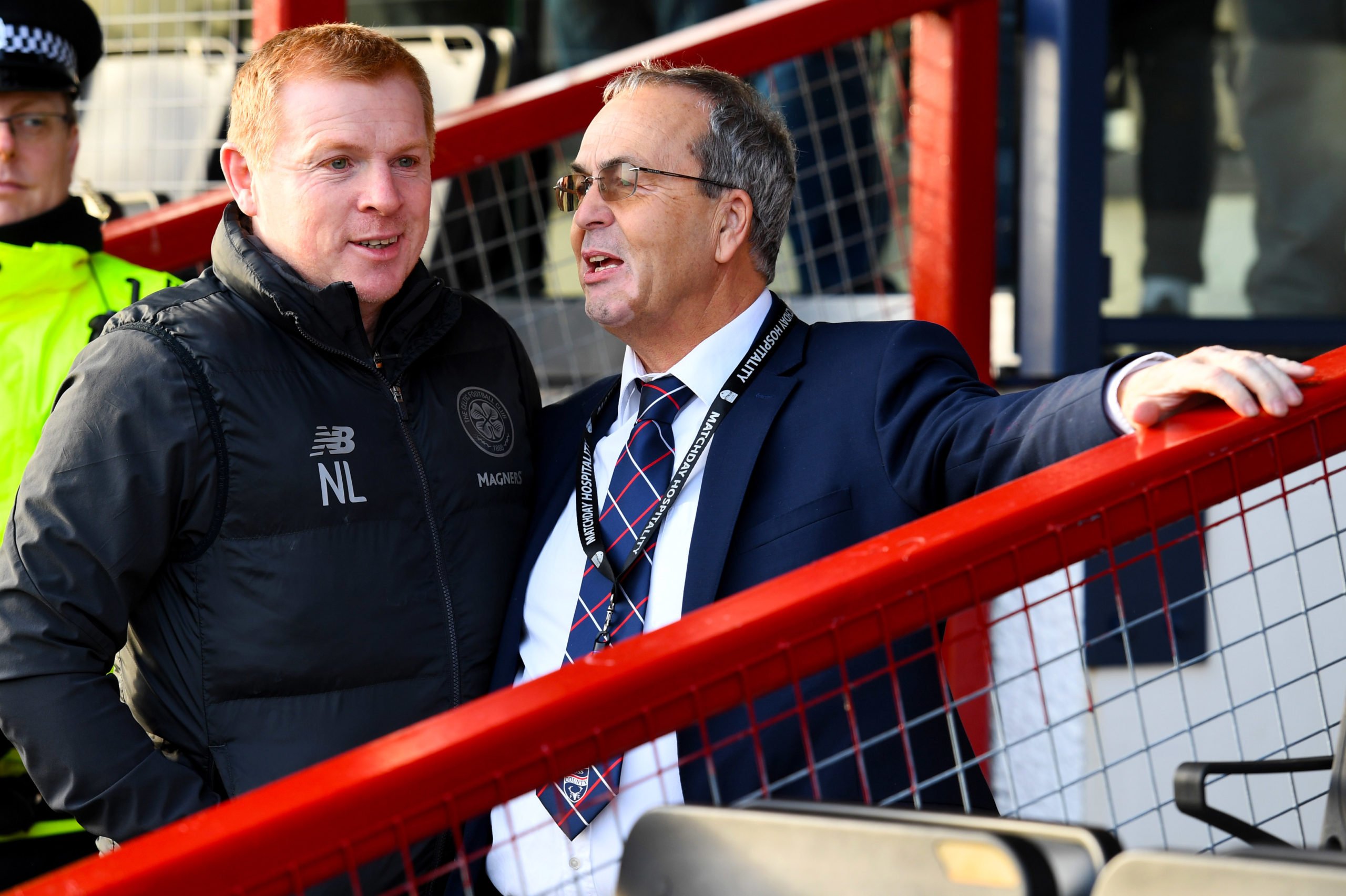 Neil Lennon and Ross County chairman Roy MacGregor