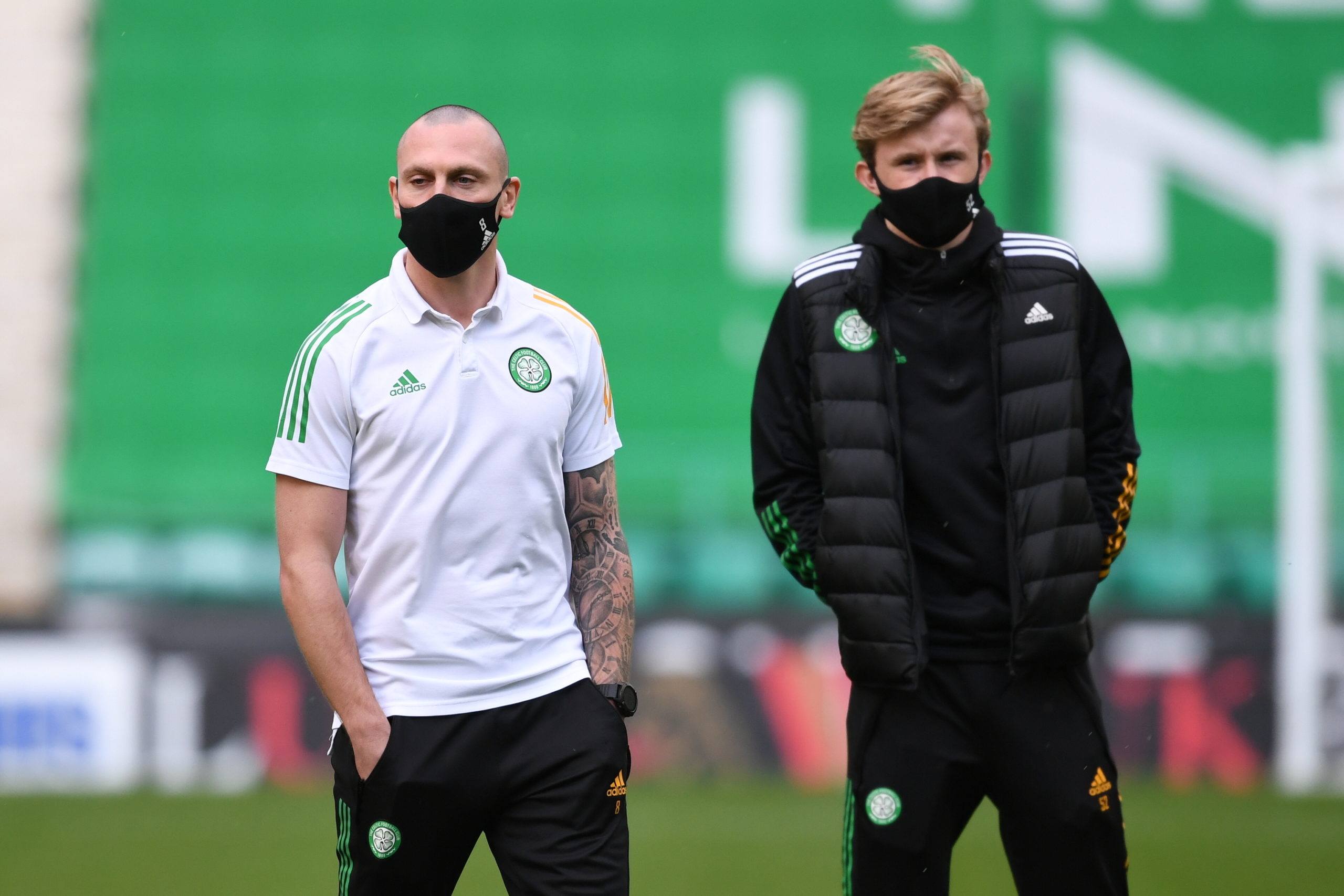 Celtic youngster Ewan Henderson alongside Scott Brown
