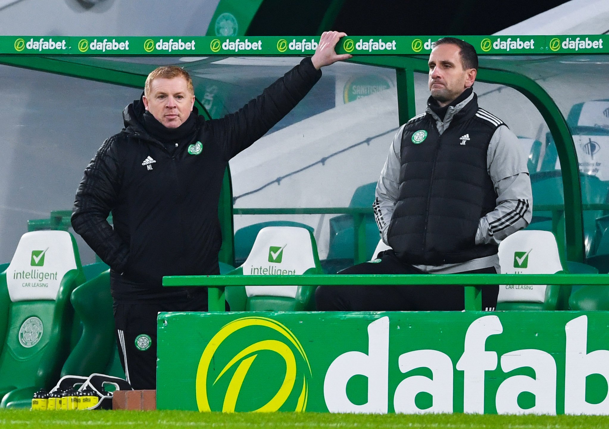 Neil Lennon and John Kennedy watch Celtic lose to Ross County