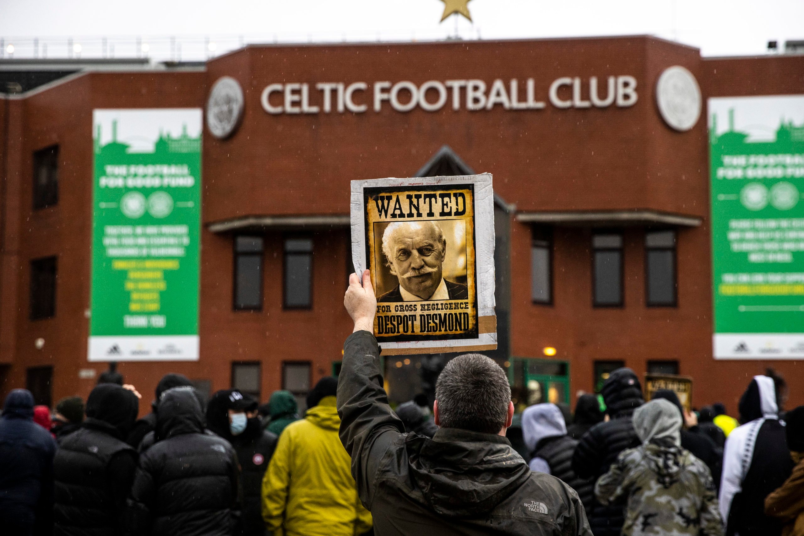 Celtic fans protest outside Celtic Park