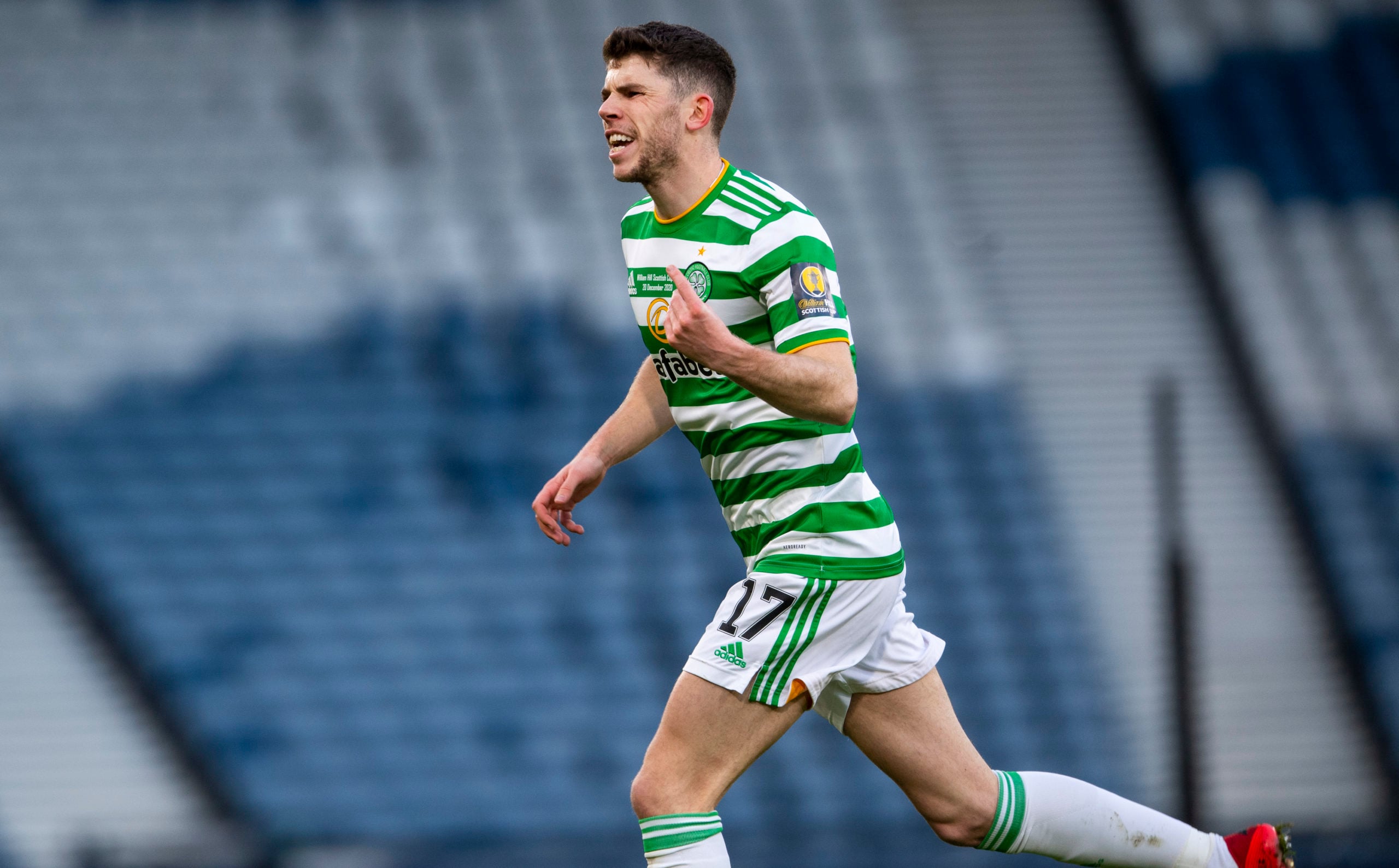 Celtic star Ryan Christie celebrates his Hampden goal