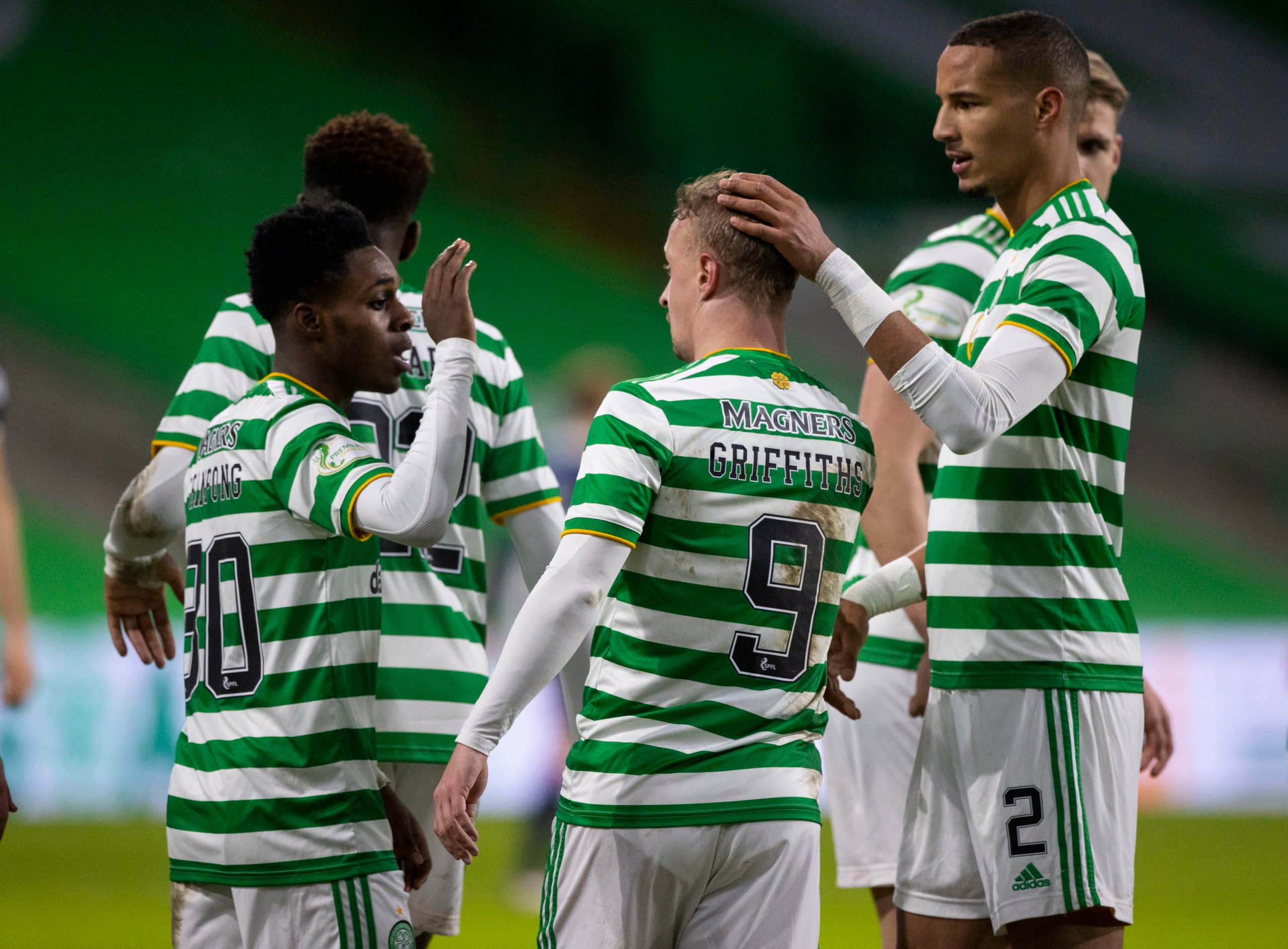 Frimpong and Co celebrate for Celtic vs Ross County