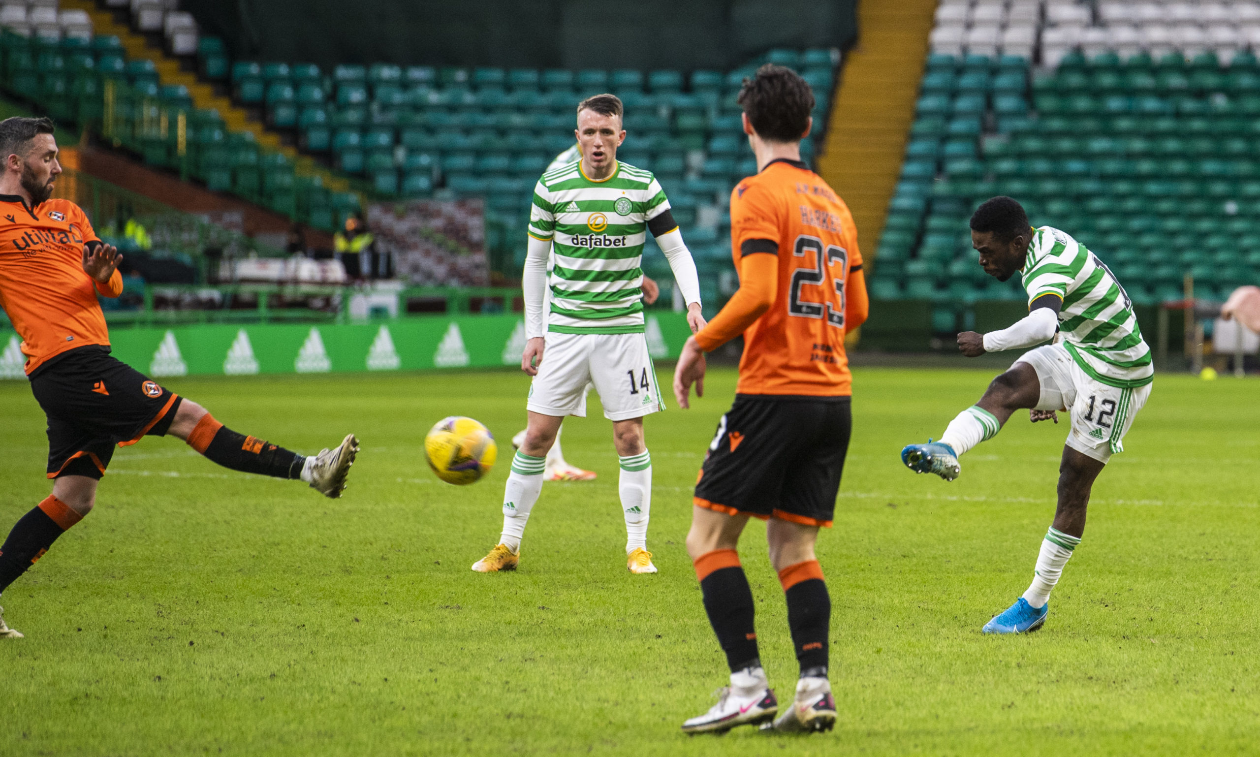 Ismaila Soro scores for Celtic against Dundee United