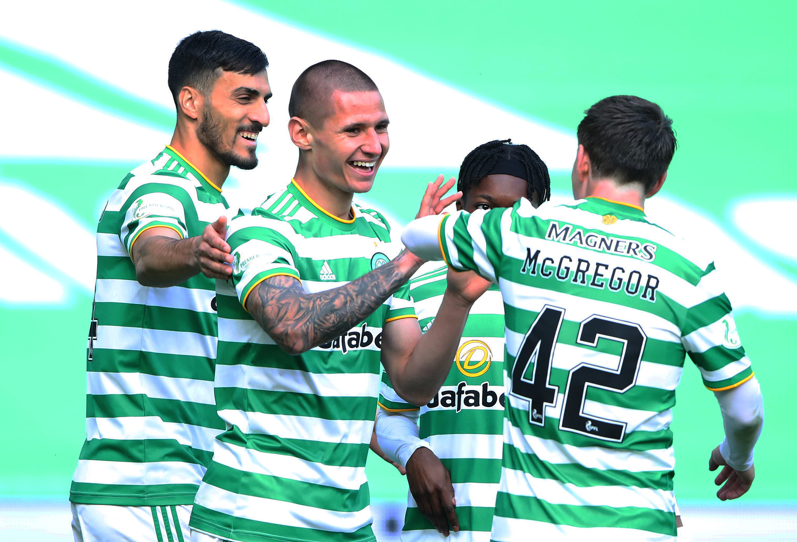 Celtic celebrate vs Hamilton