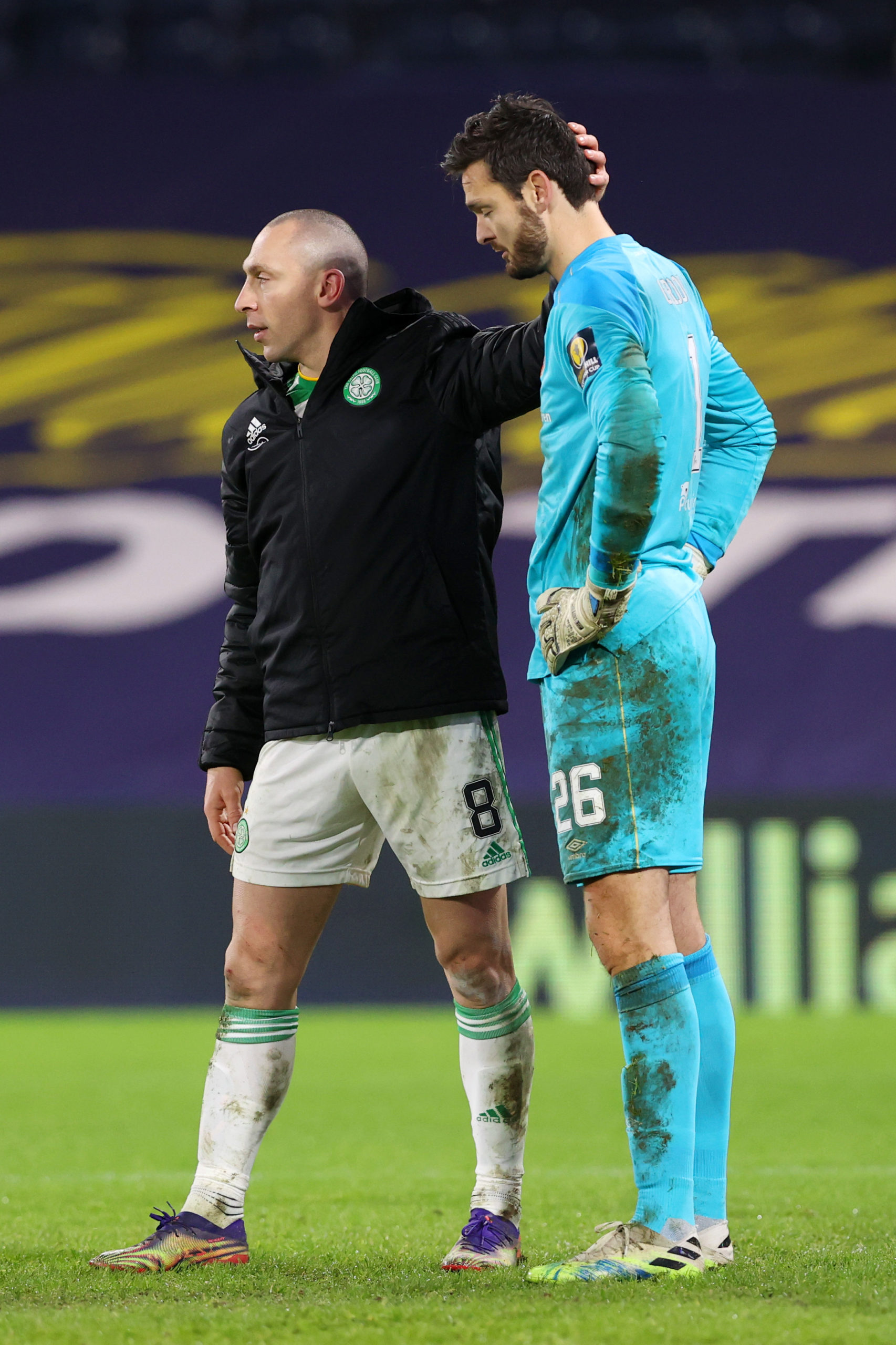 Celtic captain Scott Brown with Craig Gordon