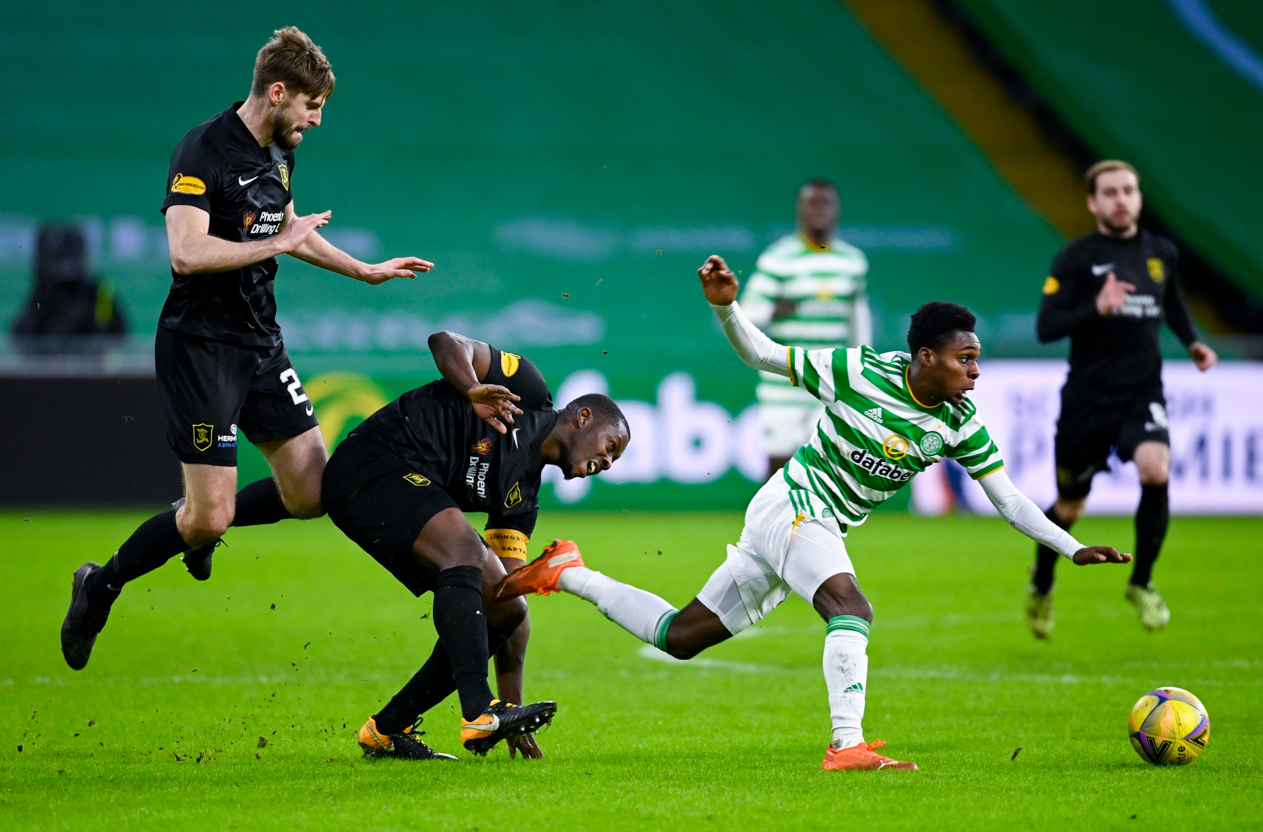Jeremie Frimpong in action for Celtic against Livingston