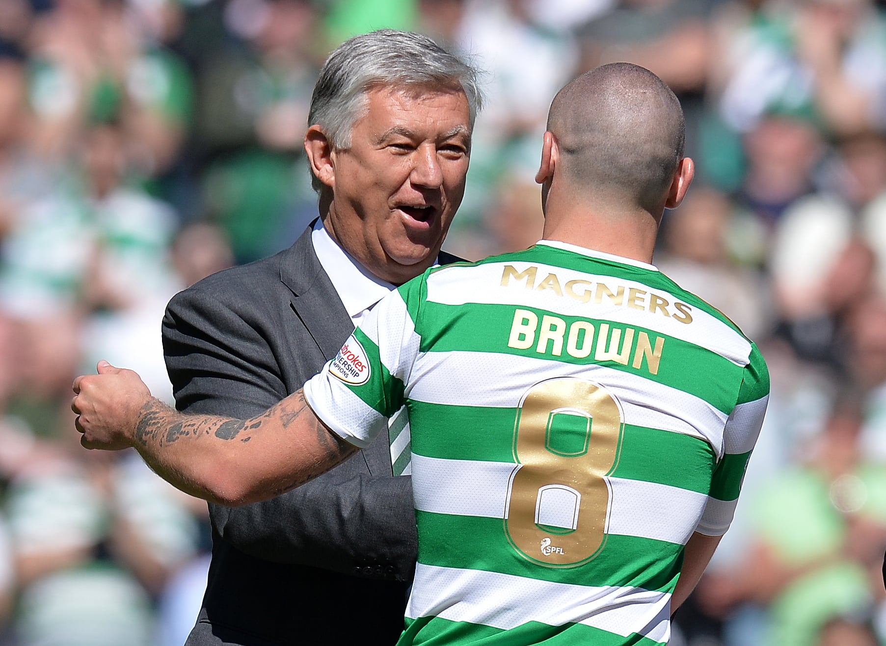 Celtic captain Scott Brown and Peter Lawwell
