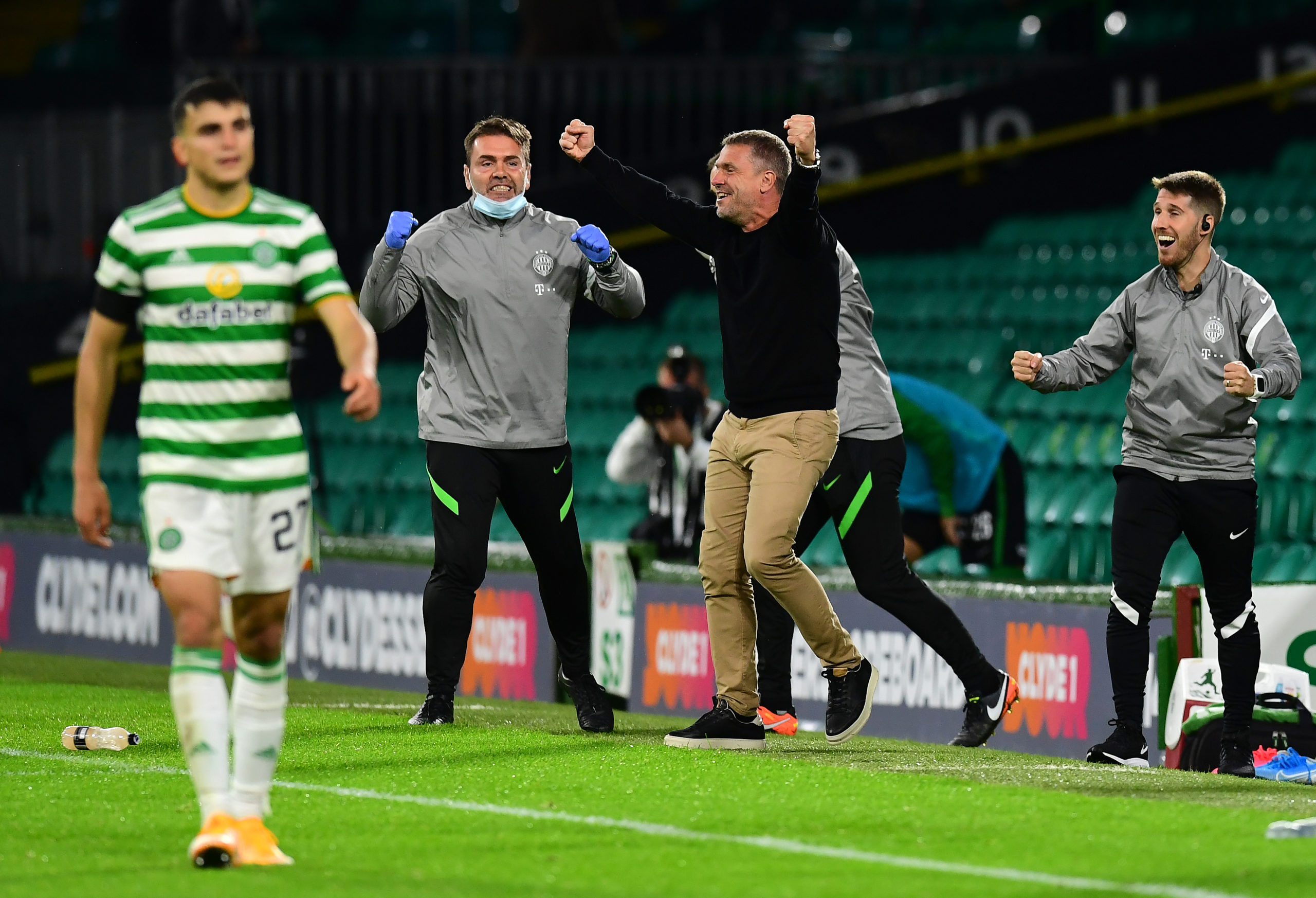 Ferencvaros celebrate their win over Celtic