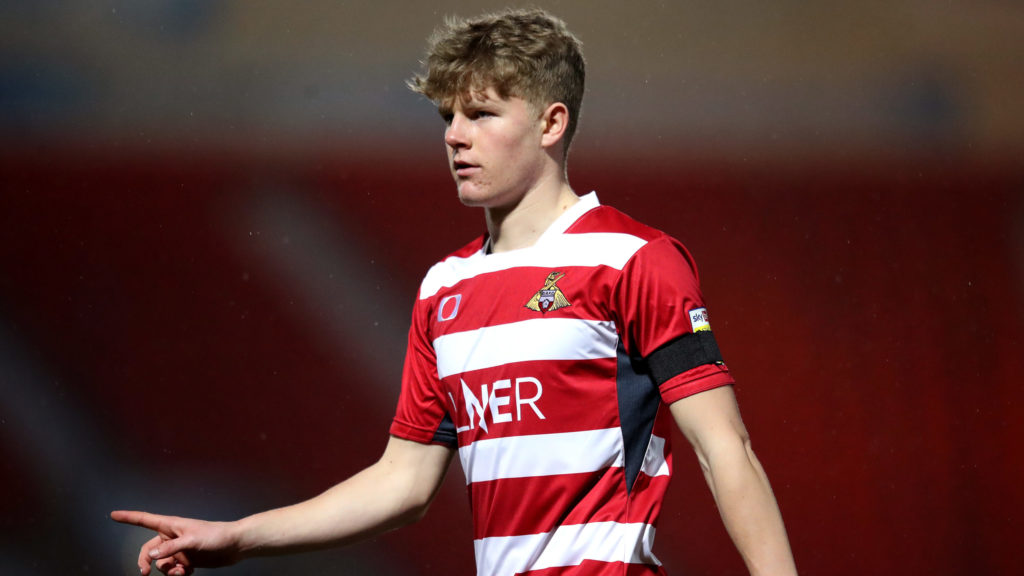 Celtic youngster Scott Robertson with Doncaster Rovers