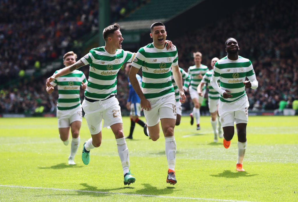 Celtic celebrate during 2018's 5-0 routing of Rangers