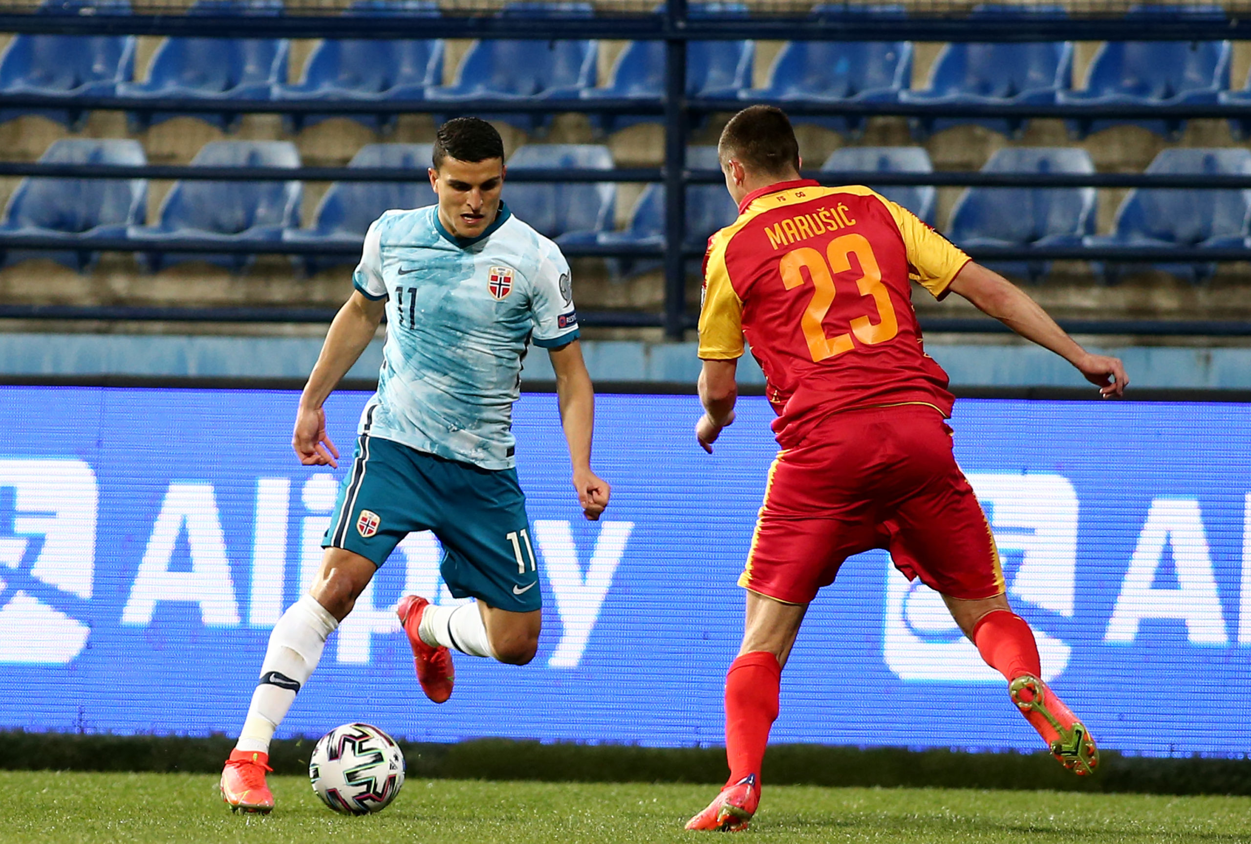 Mohamed Elyounoussi in action for Norway
