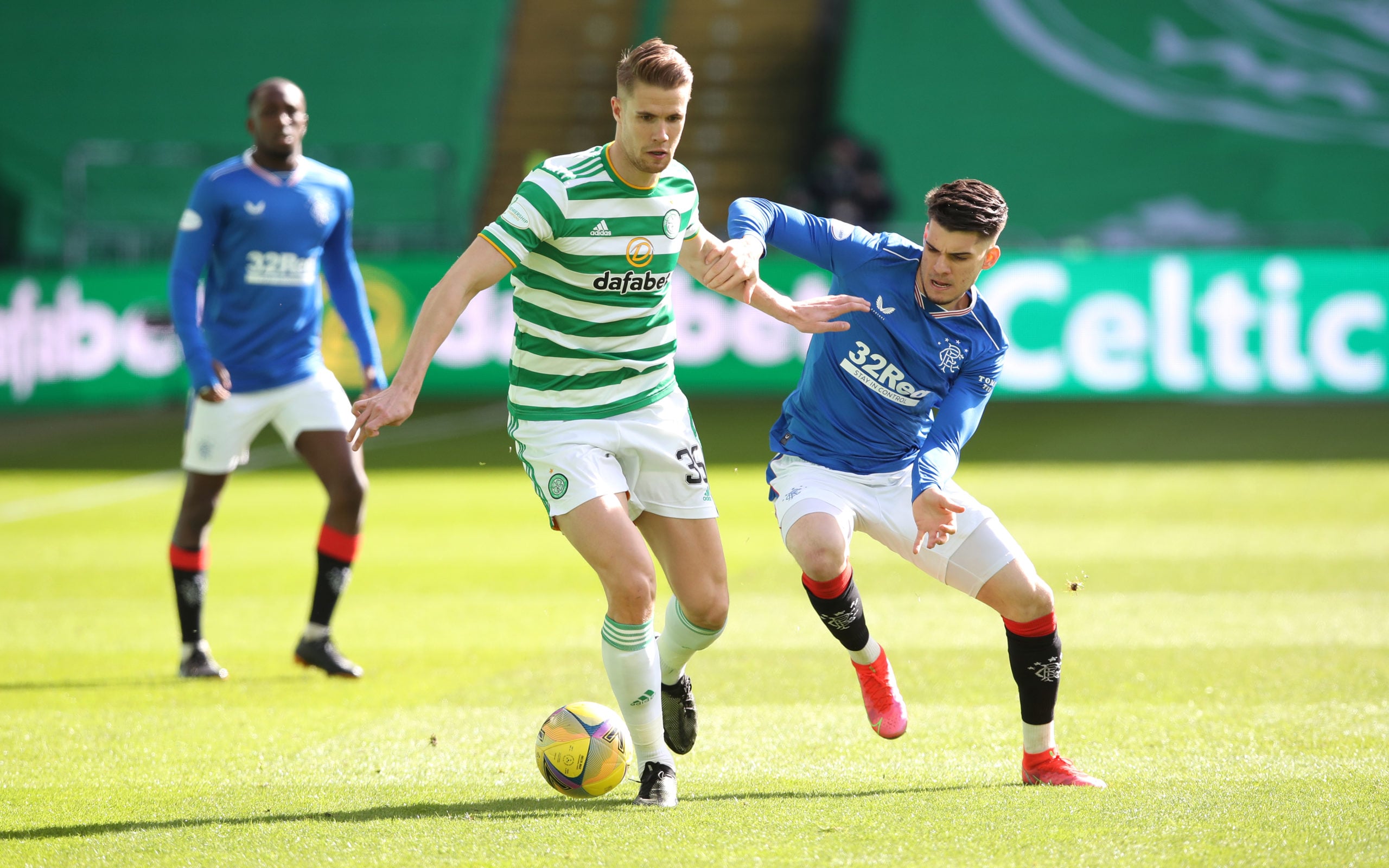 Celtic in action against Rangers