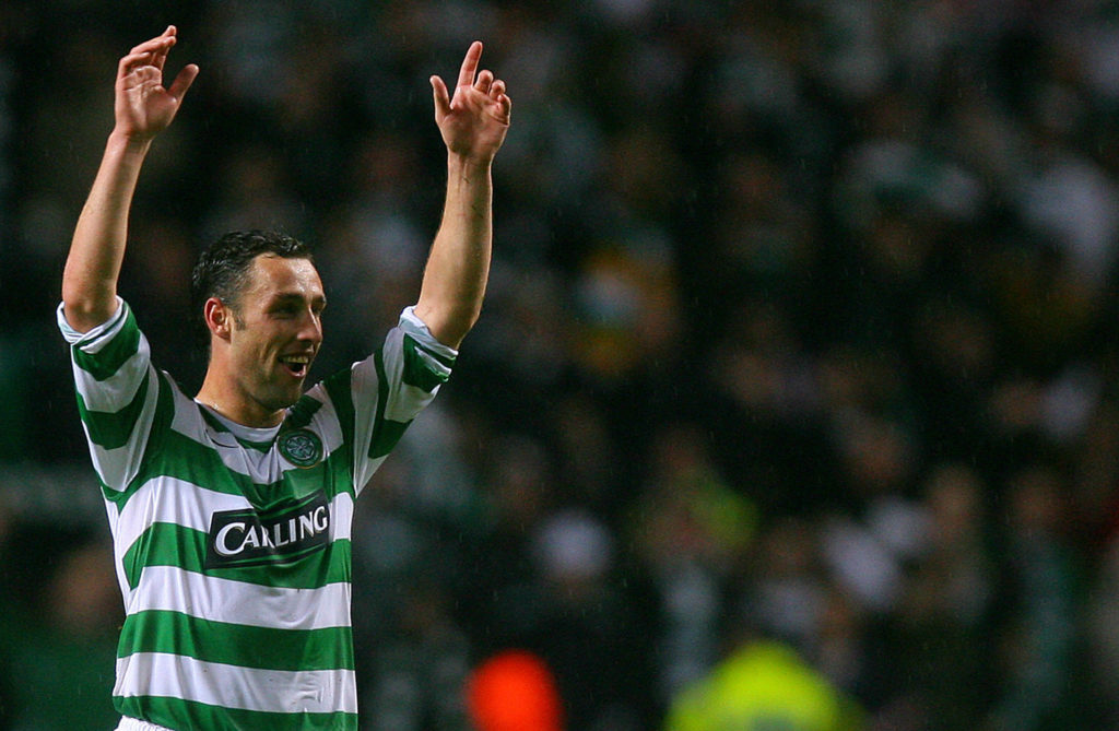 Celtic's Scott Mcdonald celebrates after