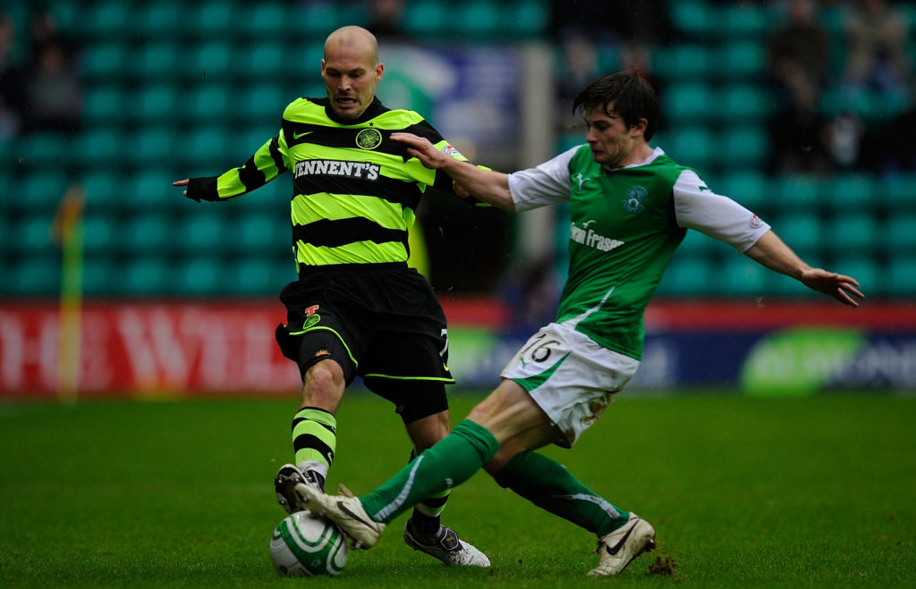 Freddie Ljungberg in action for Celtic against Hibernian during a Scottish Premiership fixture