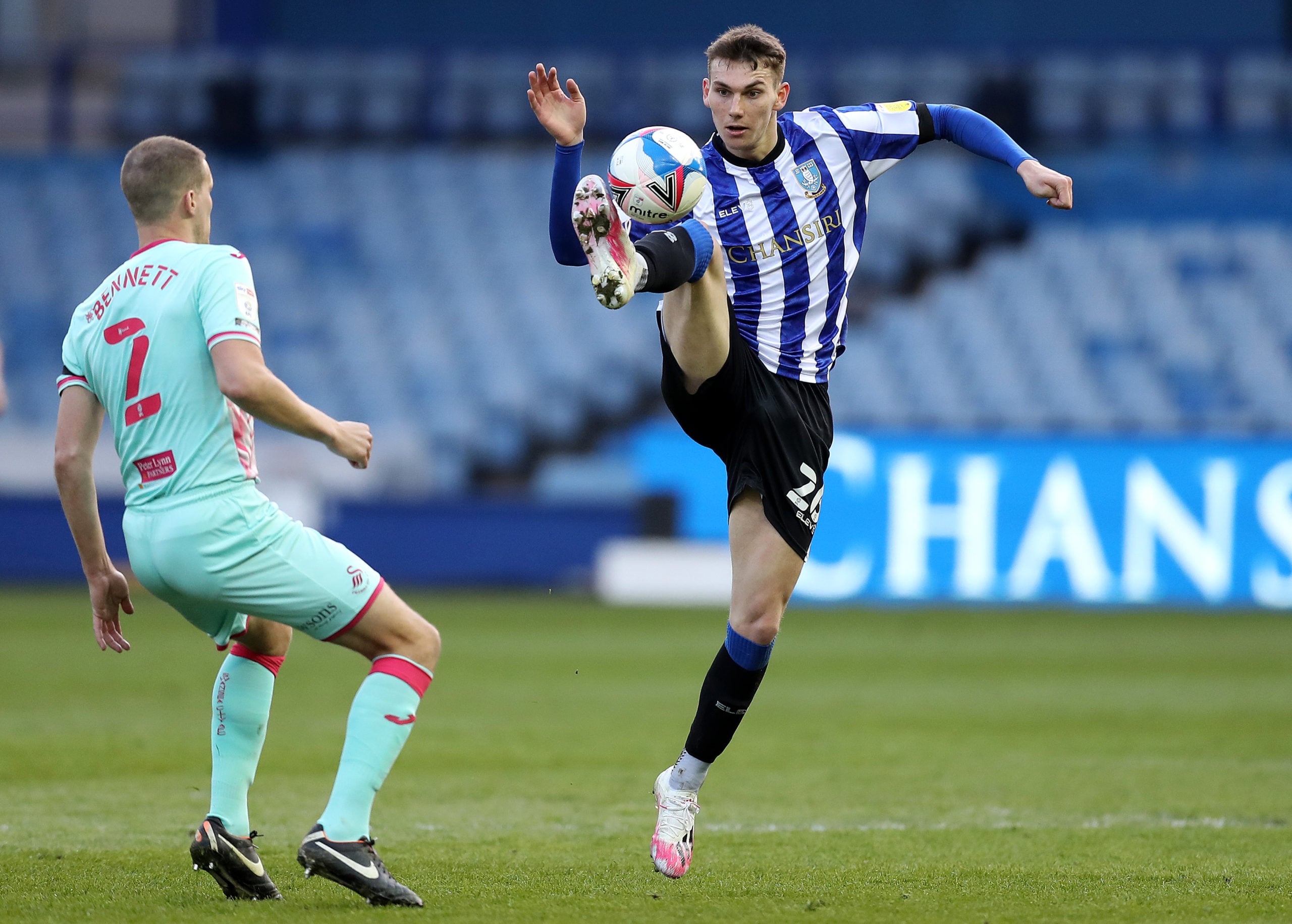 Incoming Celtic man Liam Shaw in action against Swansea City