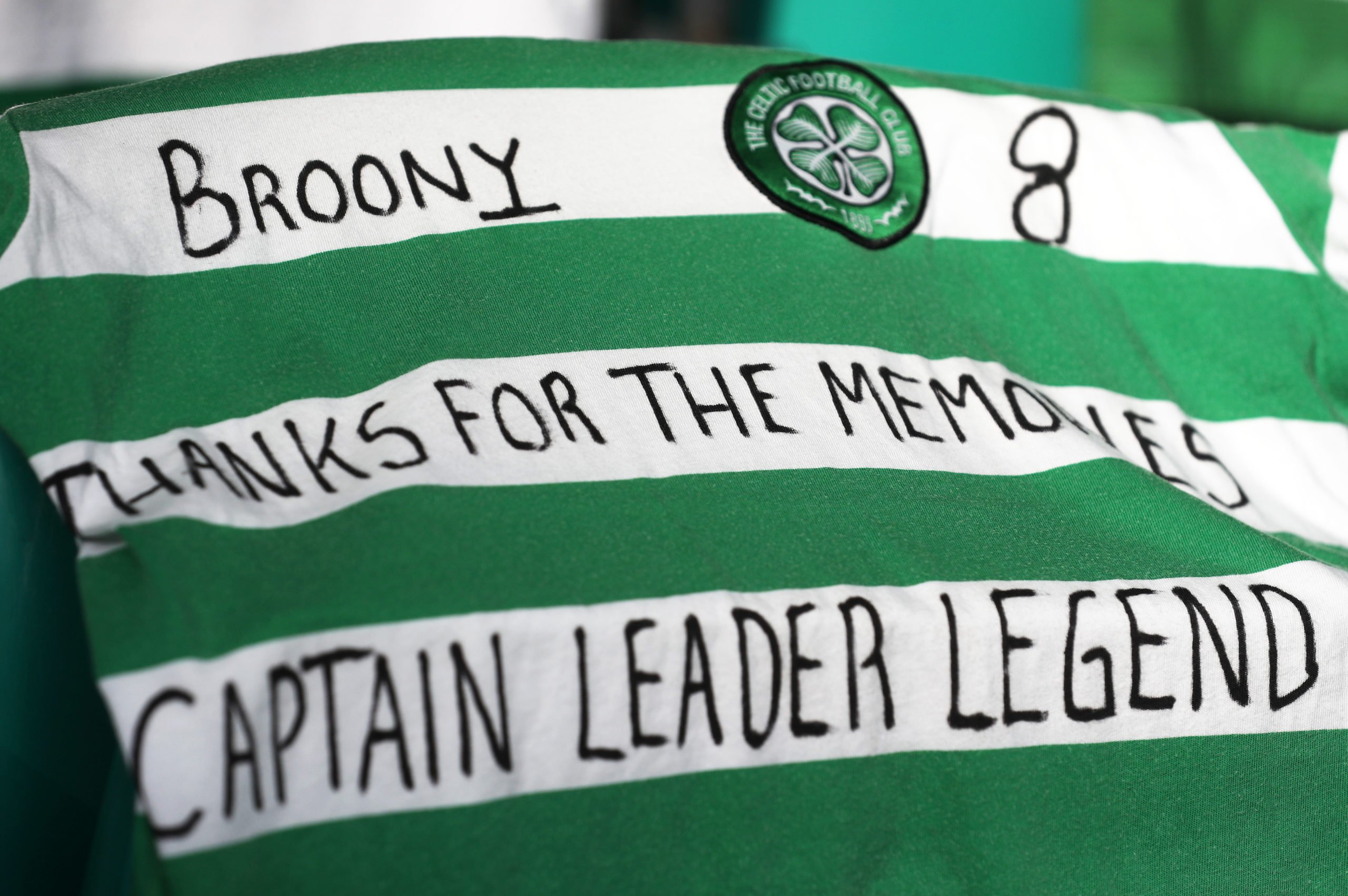 Former Celtic captain Scott Brown dons unfamiliar colours; Shay Logan reacts