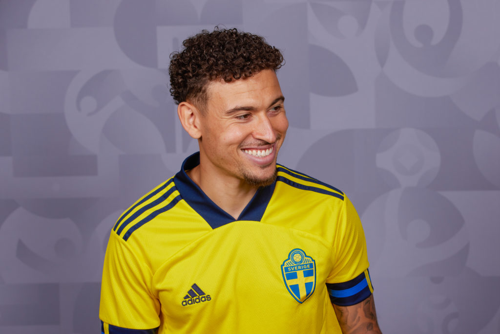 Former Celtic target Jordan Larsson in a Sweden photo shoot for UEFA Euro 2020