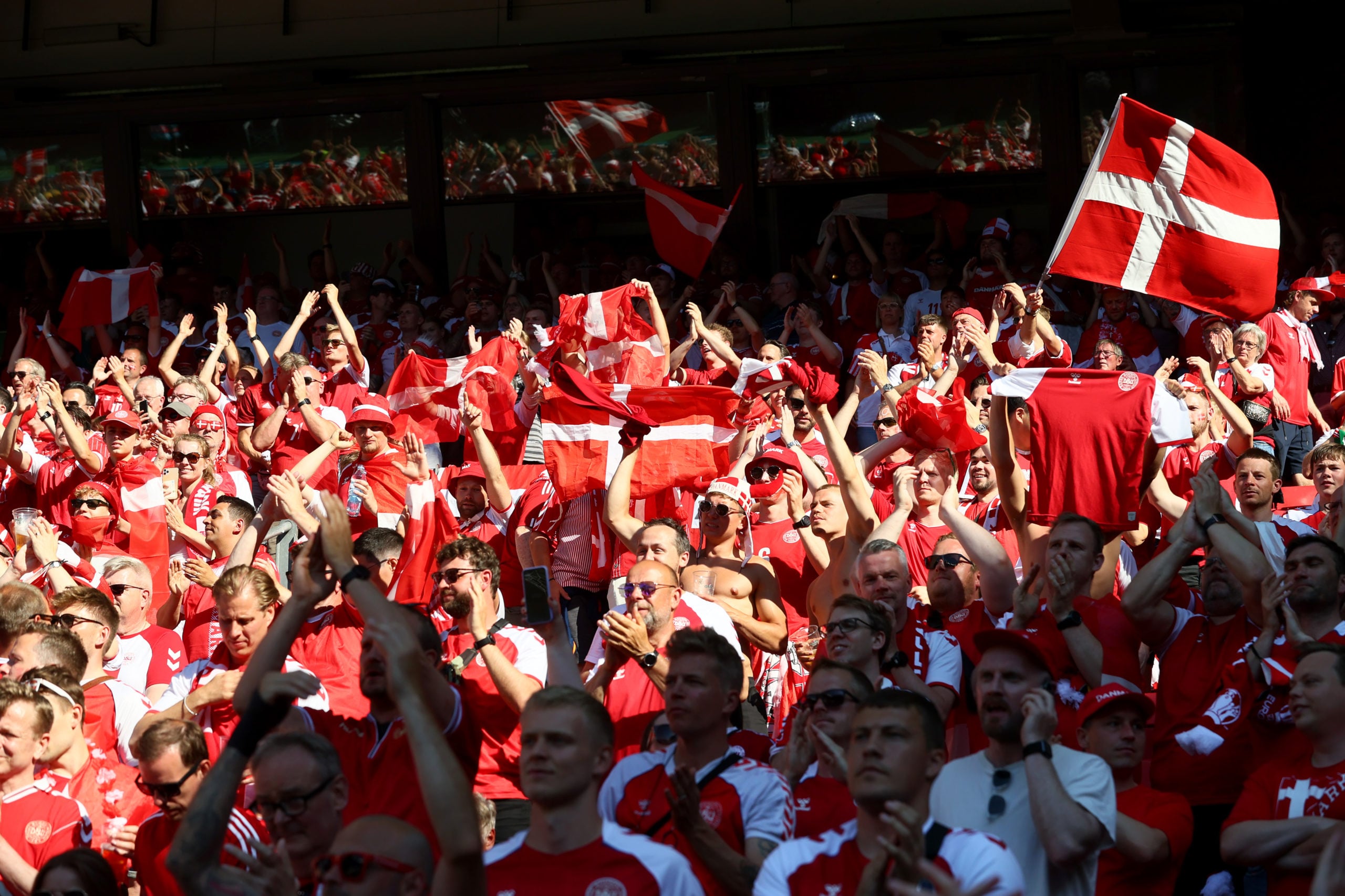 Denmark fans at the Belgium game