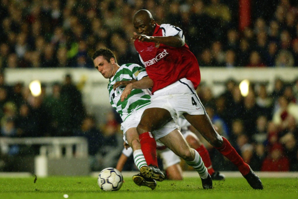 Mark Fotheringham of Celtic and Patrick Vieira of Arsenal