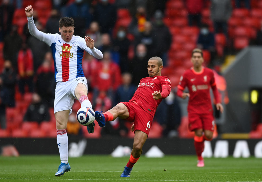 James McCarthy battles Liverpool's Thiago