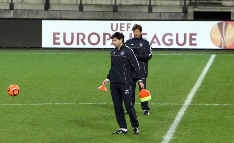 Hajduk Split fans attending the training session ahead of