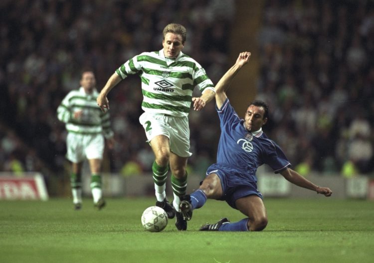 12 Aug 1998:  Tom Boyd of Celtic in action during the Champions League Qualifier against Croatia Zagreb at Celtic Park in Glasgow, Scotland. Celtic...