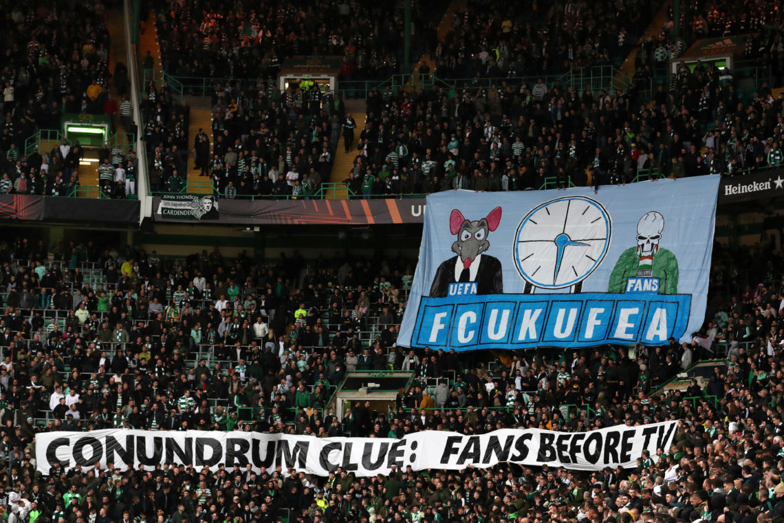 Green Brigade unfurl banner aimed at UEFA ahead of Celtic v Ferencvaros