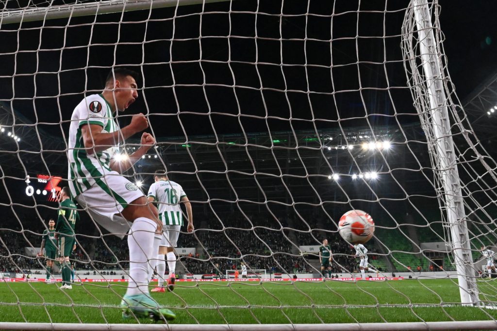 Ferencvaros celebrate a goal against Celtic