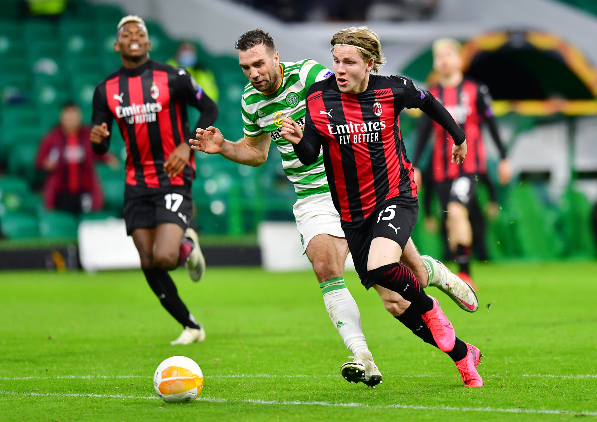 Hauge in action against Celtic
