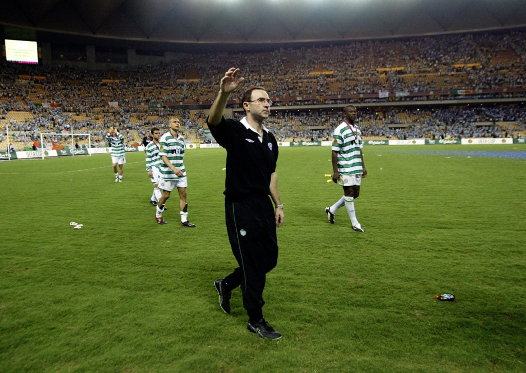 A dejected Celtic manager Martin O'Neill
